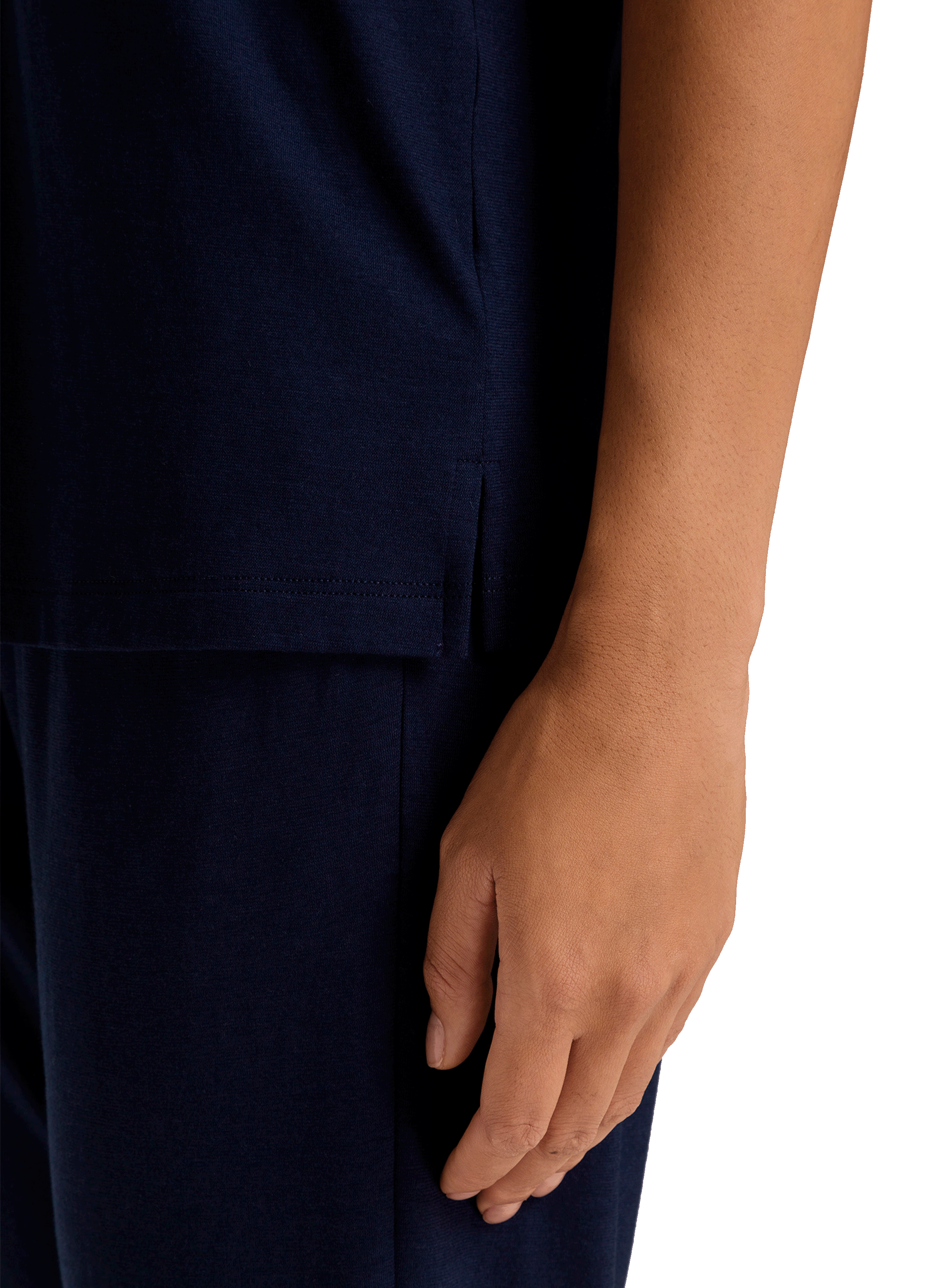 Casual V-neck T-shirt HANRO Blue