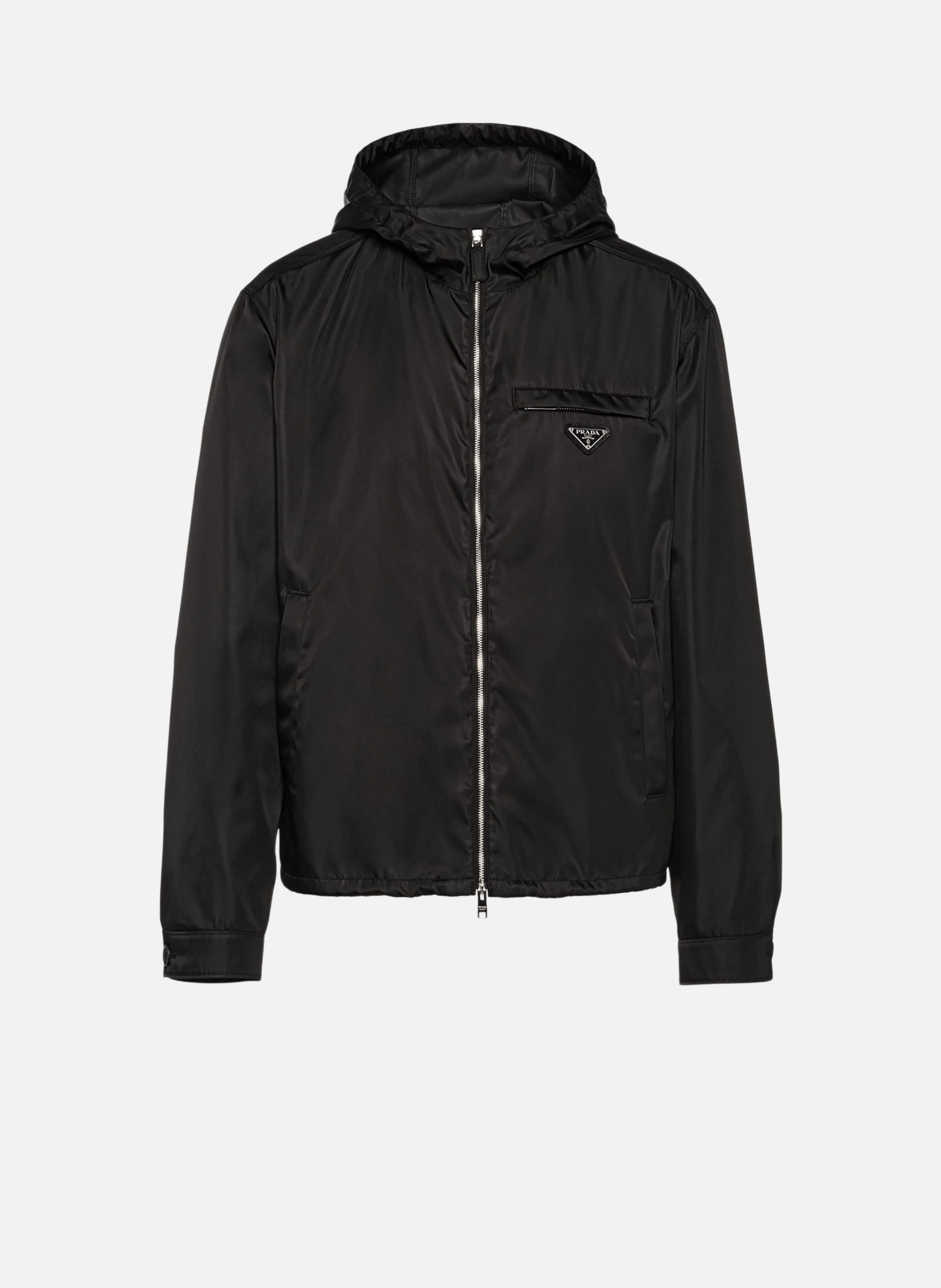 Blouson en re-nylon à capuche PRADA Noir