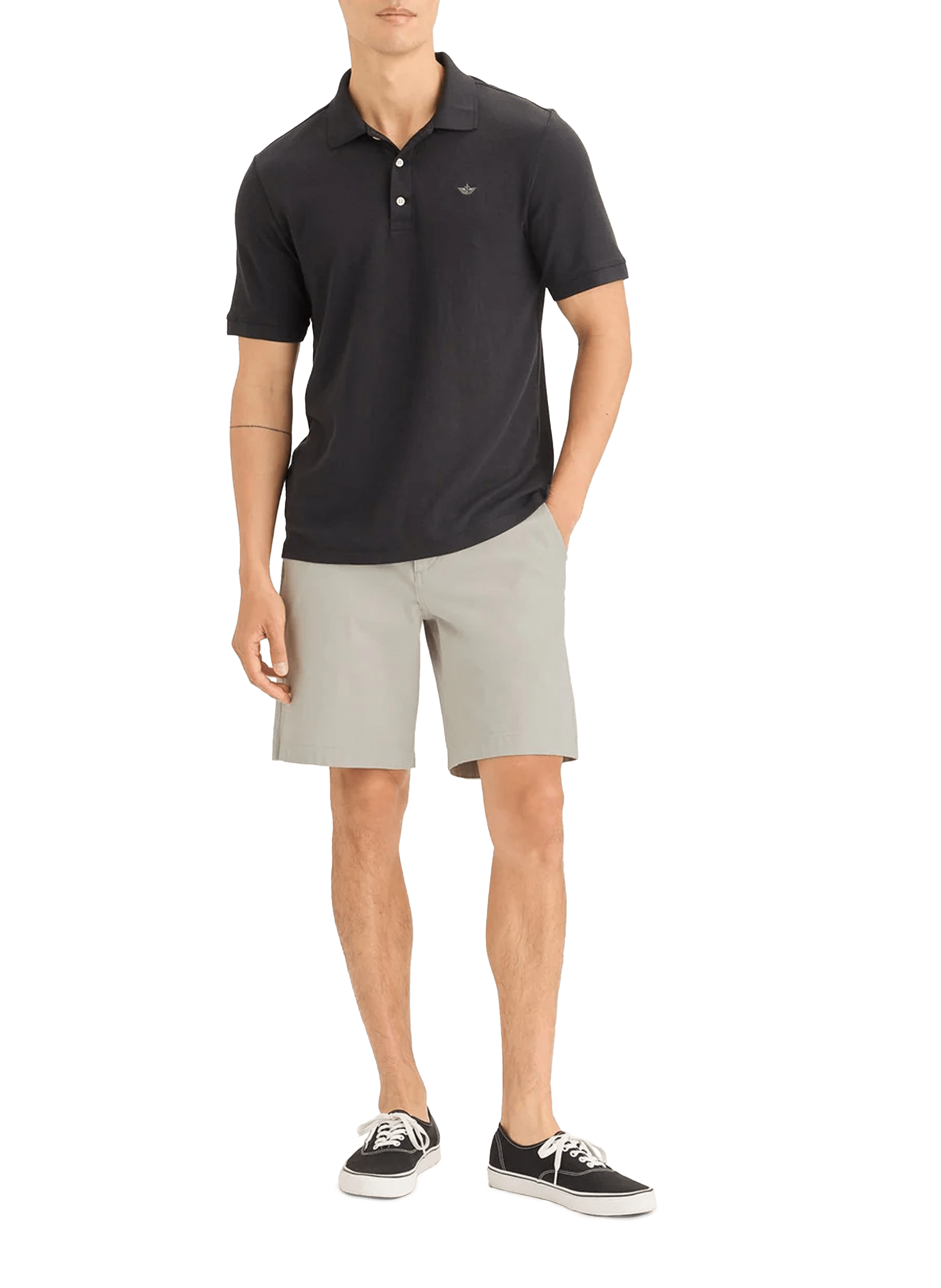 Short uni en coton Beige