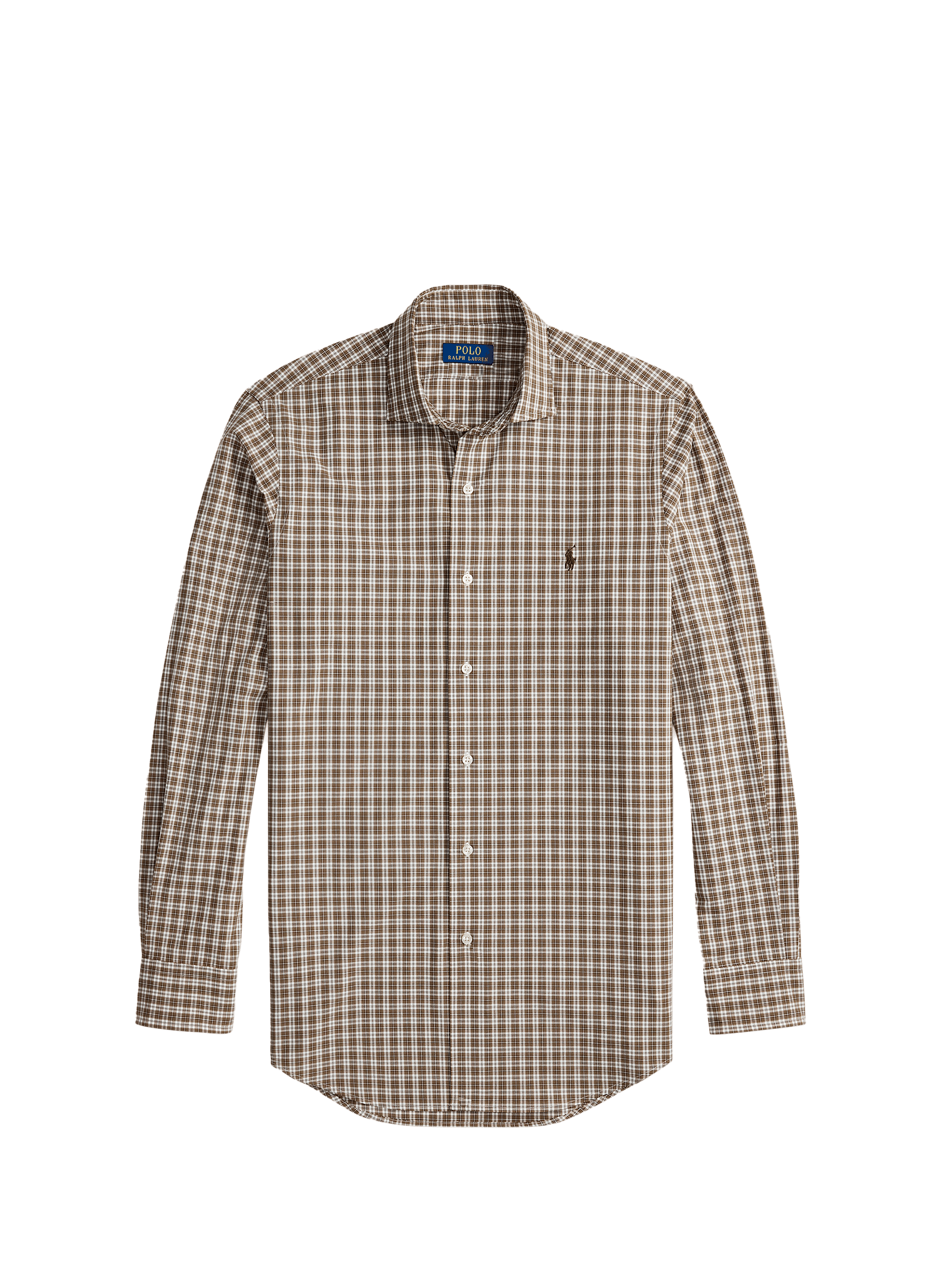 Chemise col classique manches contrastantes en coton POLO RALPH LAUREN Beige