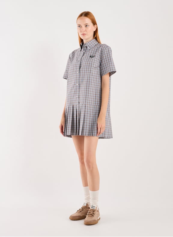 Robe à carreaux en coton Multicolore by MIU MIU MIU MIU Robe à carreaux en coton Multicolore