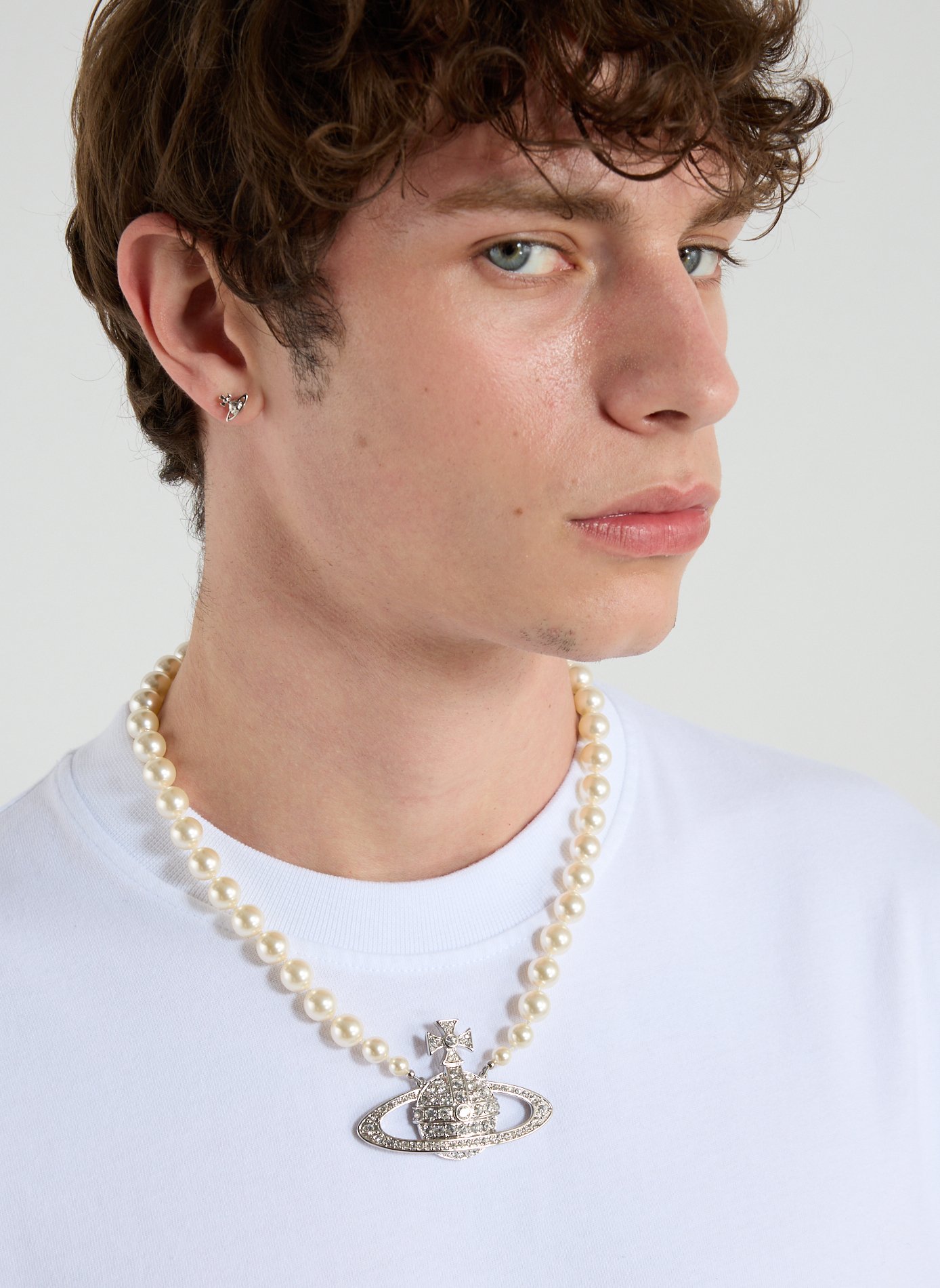 Relief Pearl Necklace VIVIENNE WESTWOOD Silver