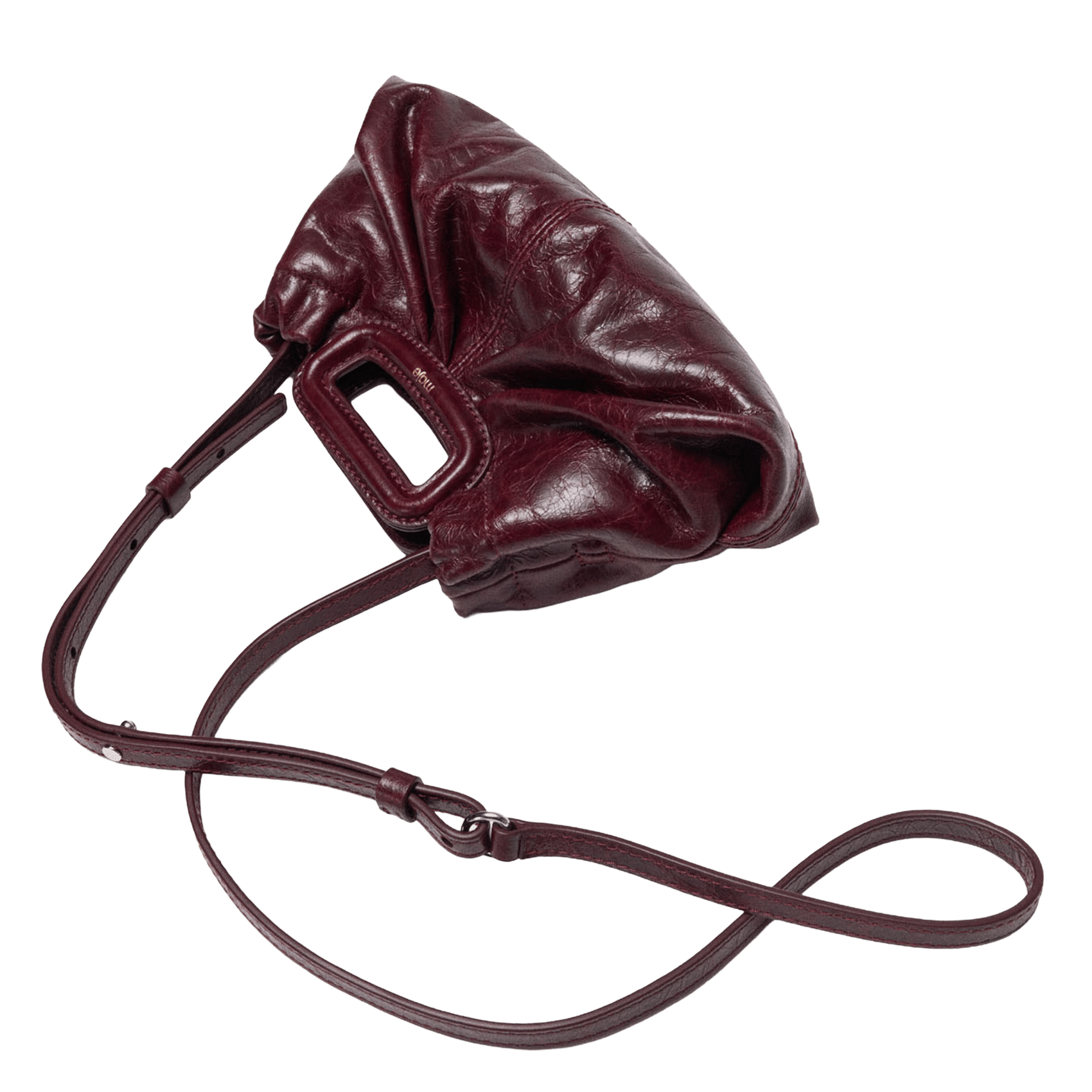 Pochette en cuir craquelé MAJE Rouge