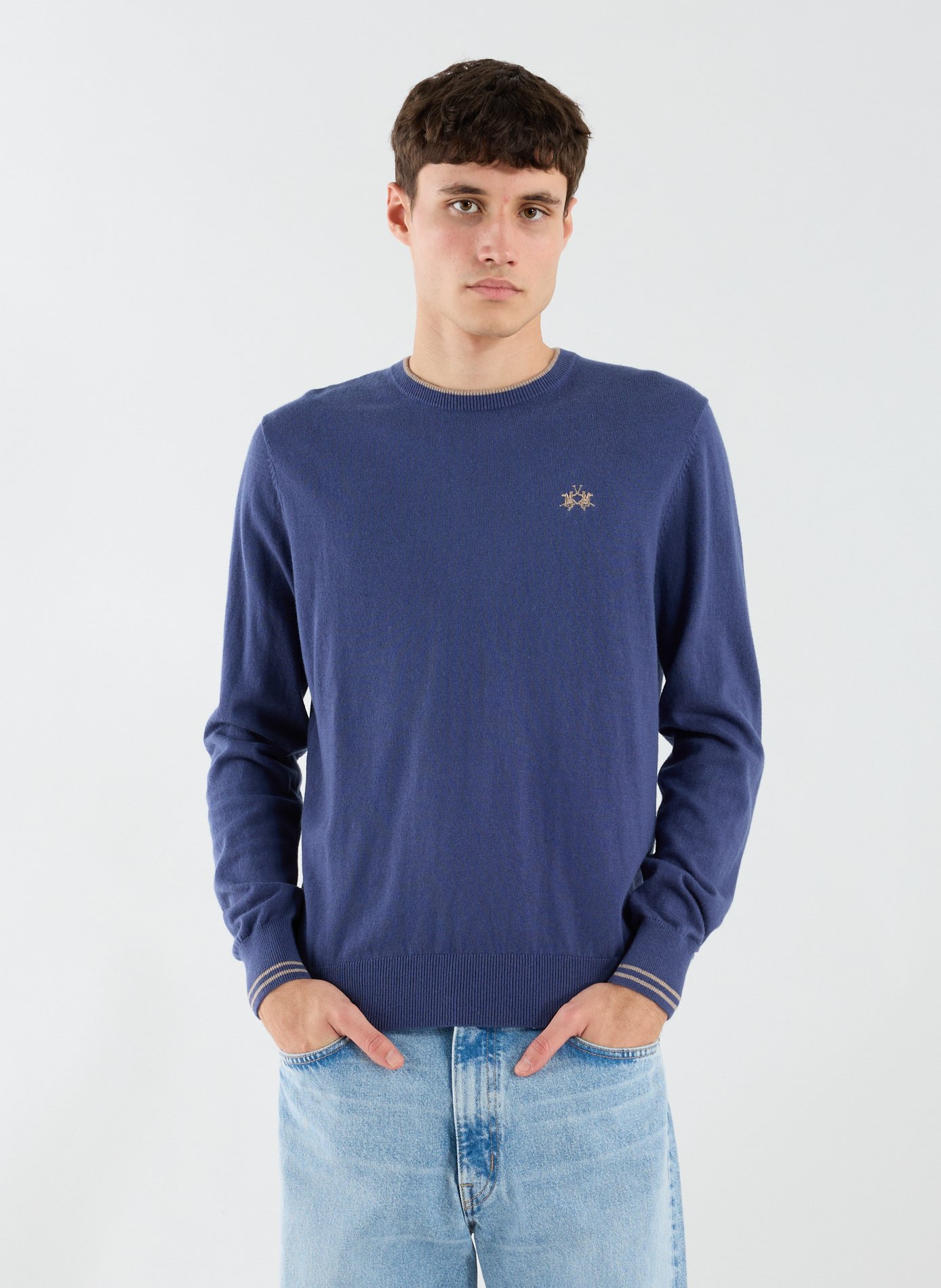 LA MARTINA Cotton-blend jumper Blue