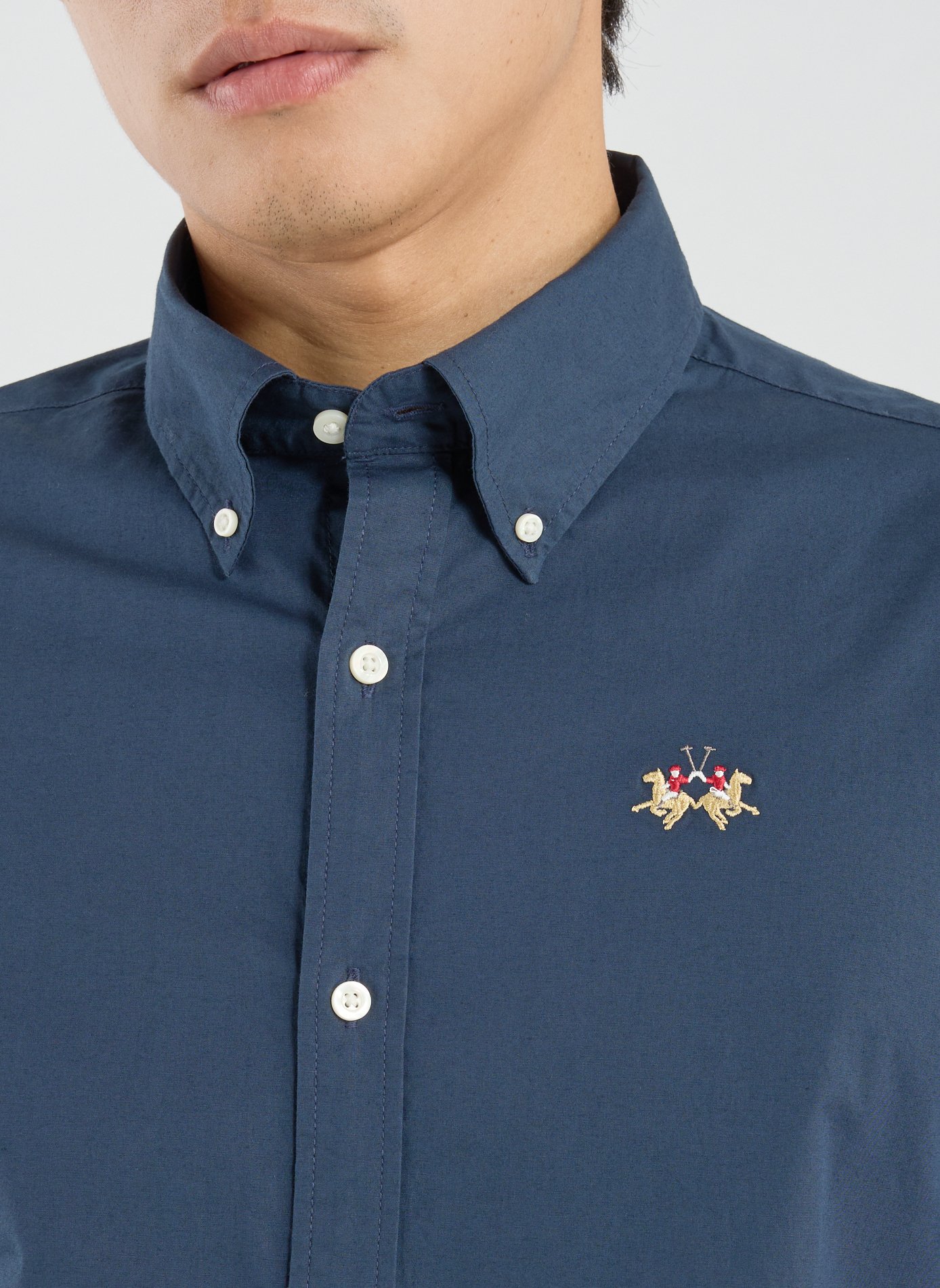 Slim cotton shirt LA MARTINA Blue