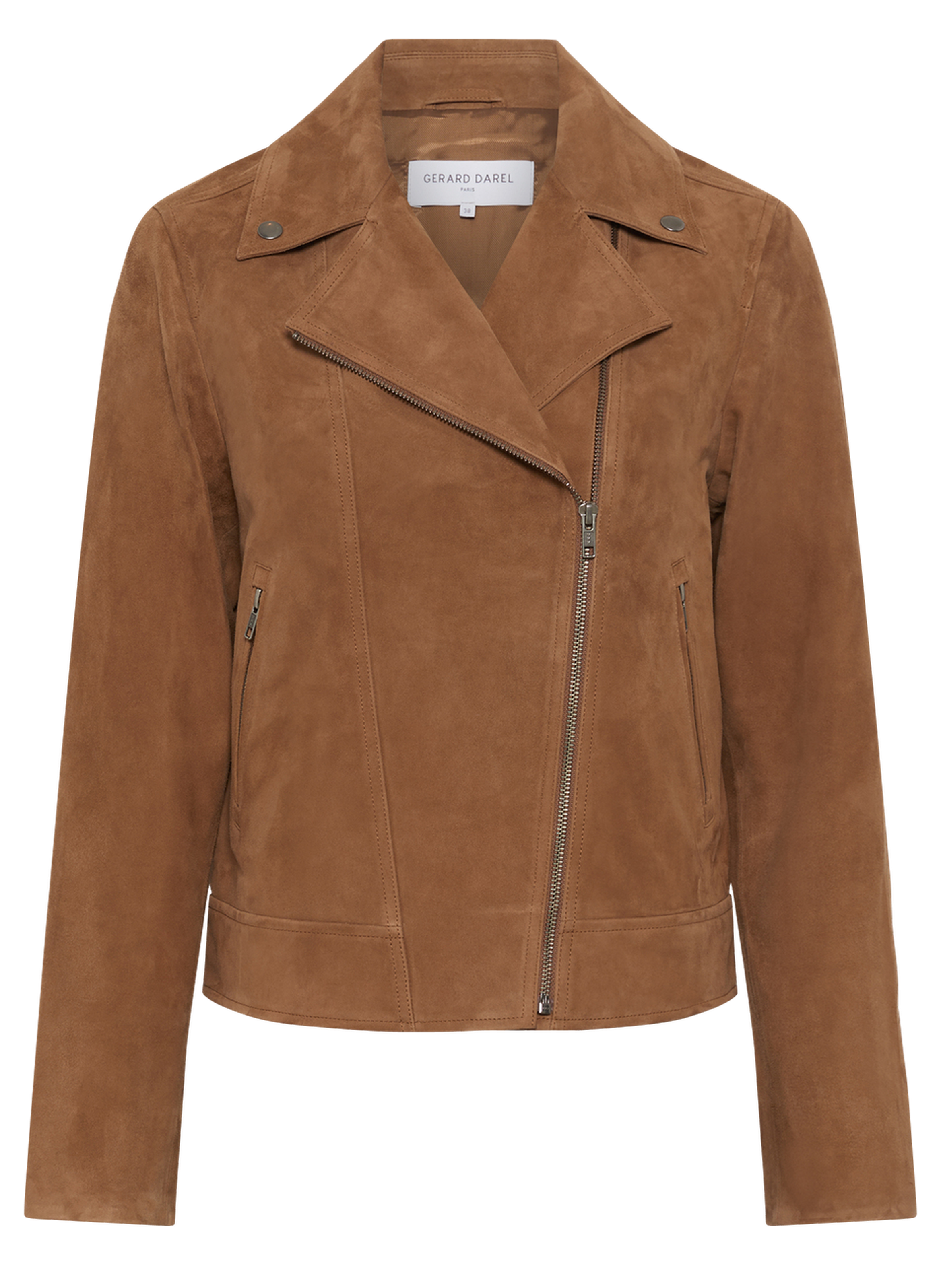 Veste en cuir velours - nelly GERARD DAREL Marron