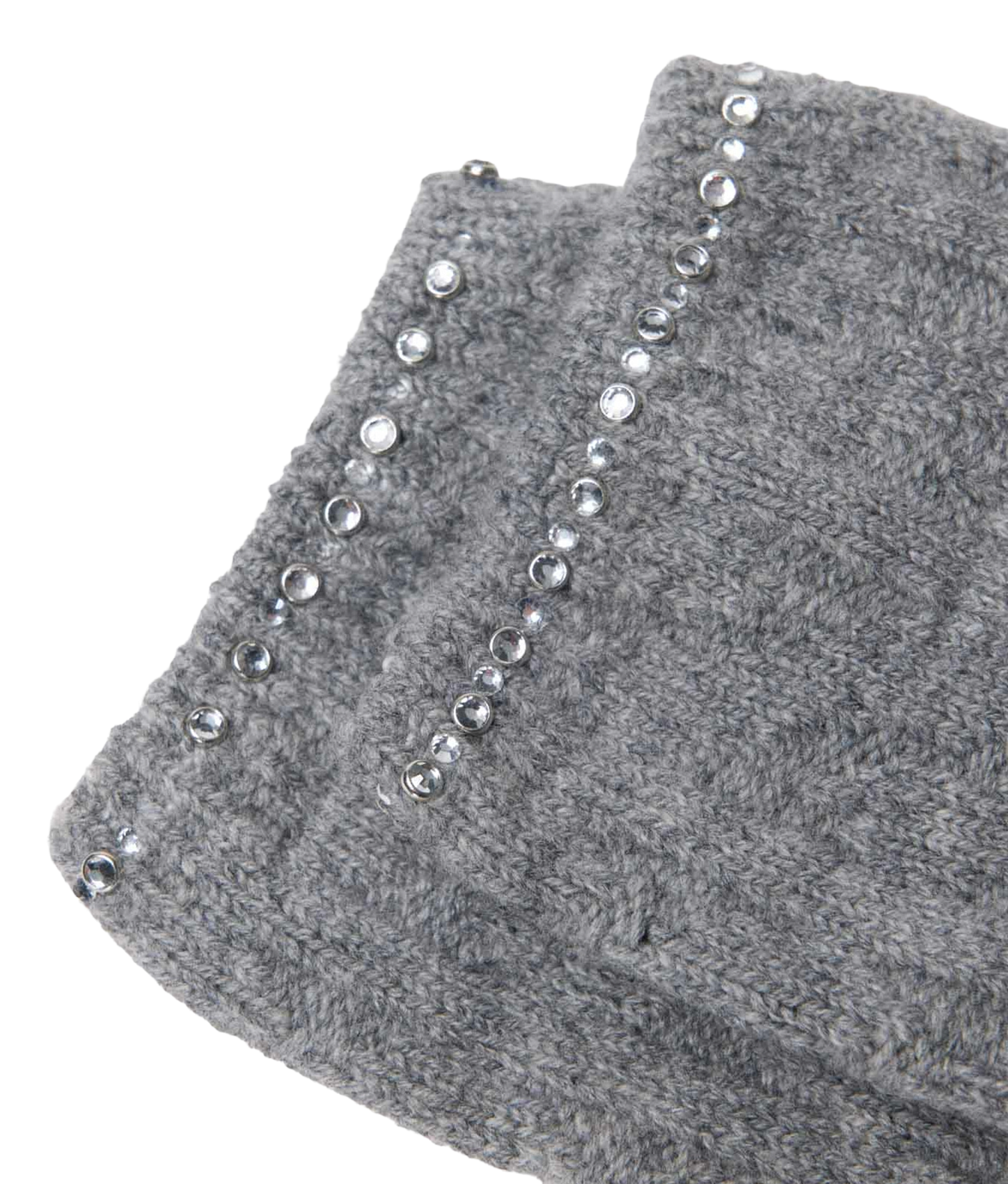 Chaussettes hautes brodées en laine mélangée MAJE Gris