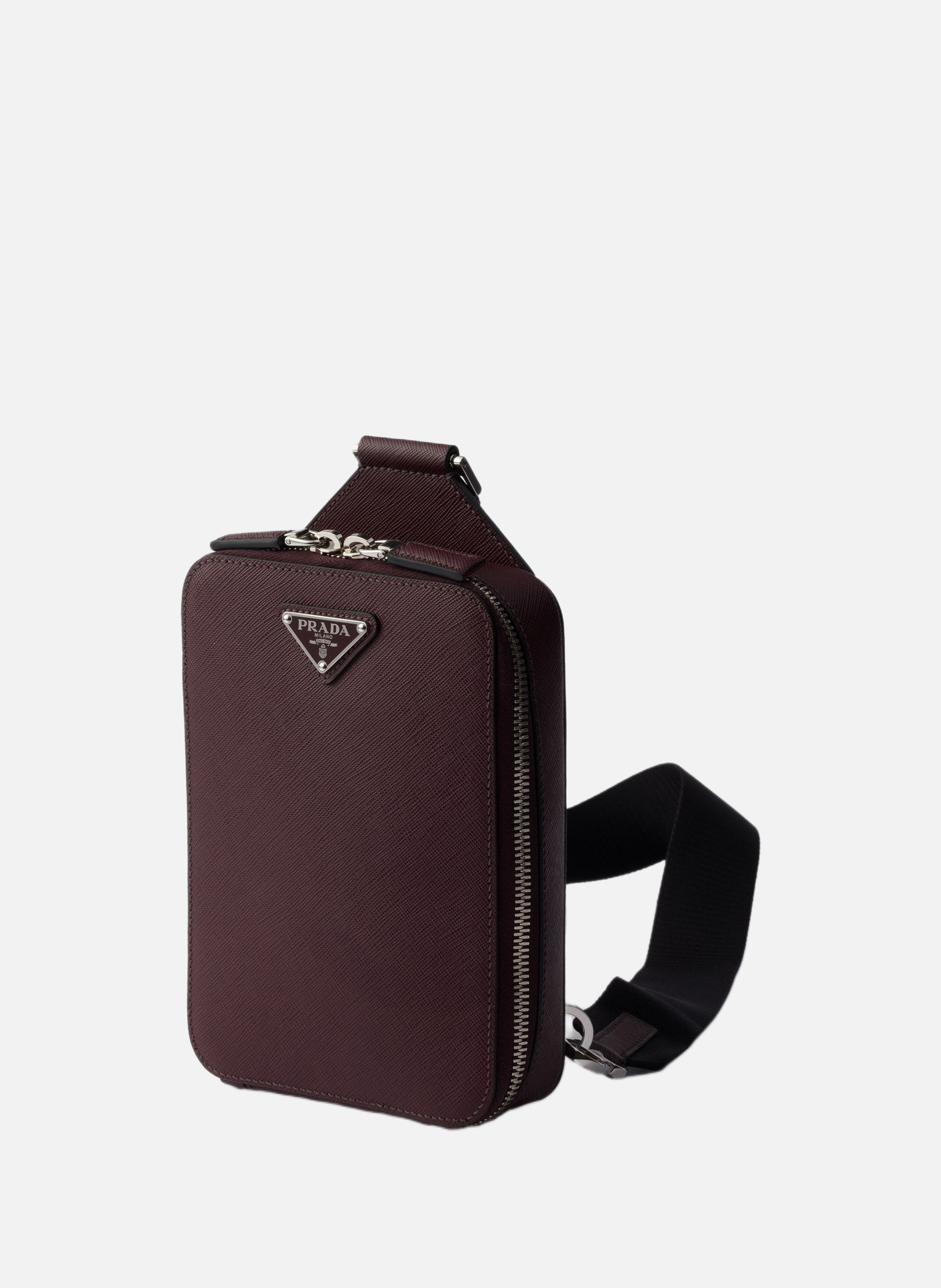 Sac prada brique en cuir saffiano PRADA Rouge