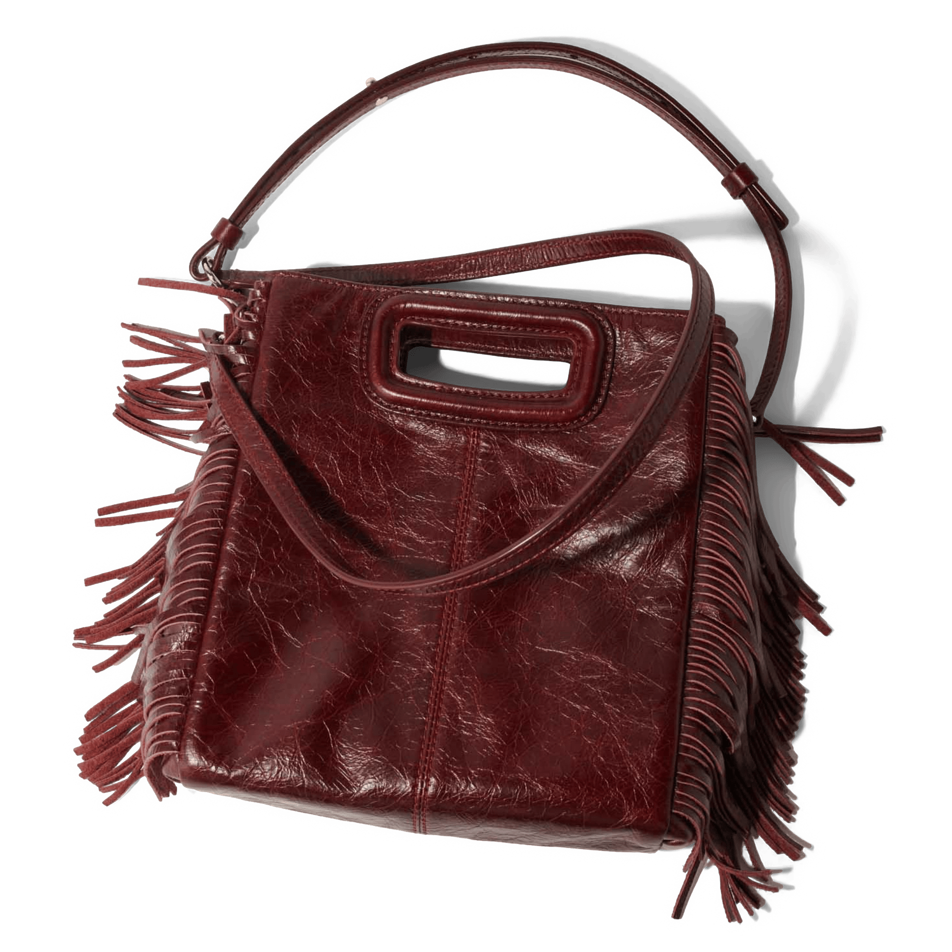 Sac bandoulière en cuir m MAJE Rouge