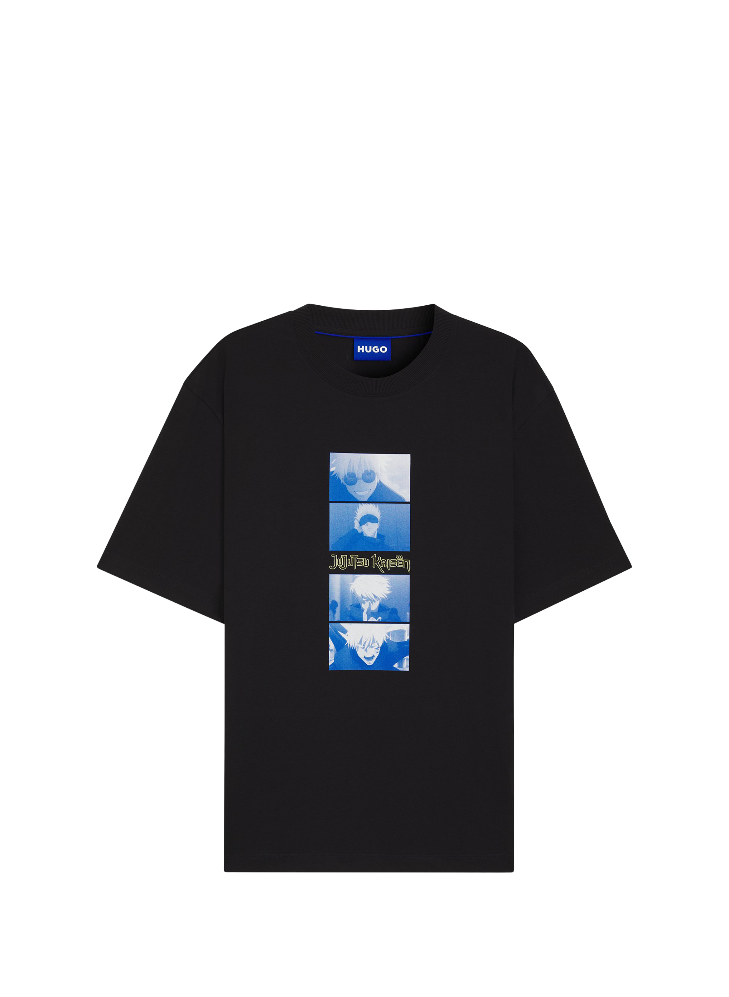 <p>T-shirt droit printed Jujutsu Kaisen in cotton</p> HUGO BLUE Black