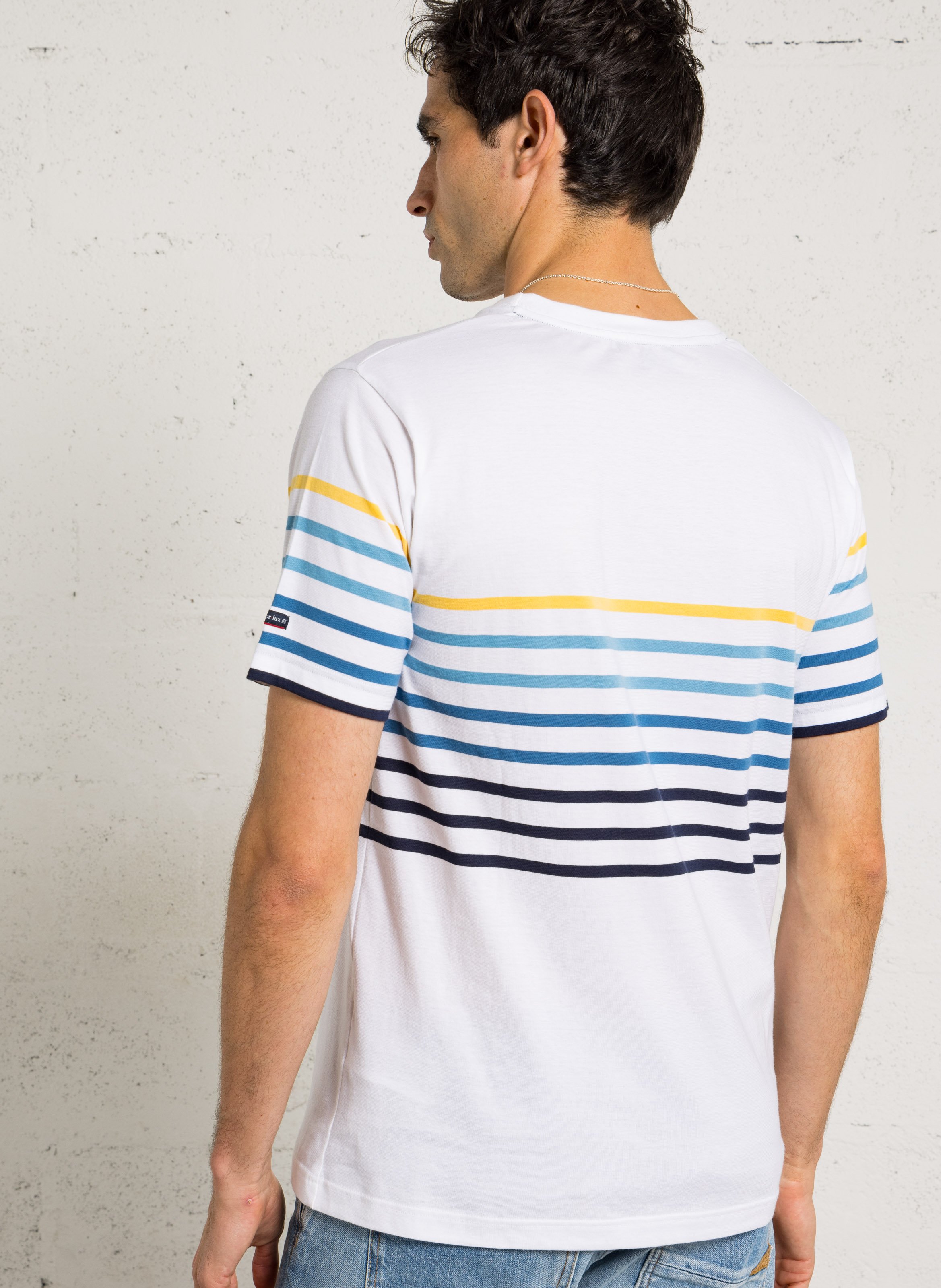 Tee-shirt droit col rond en coton ARMOR-LUX Blanc