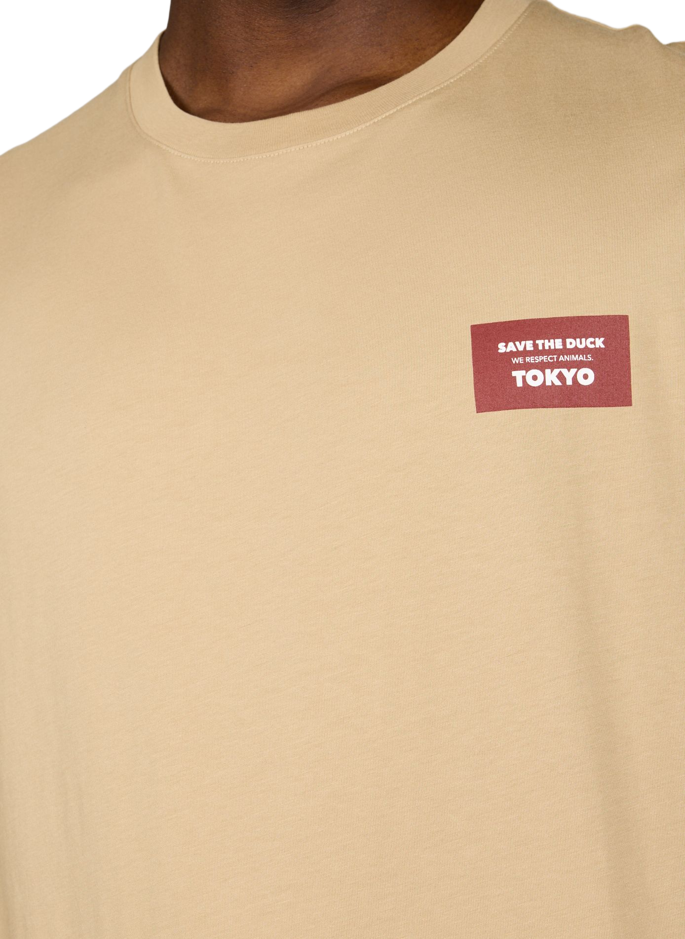Tee-shirt col rond en coton SAVE THE DUCK Beige