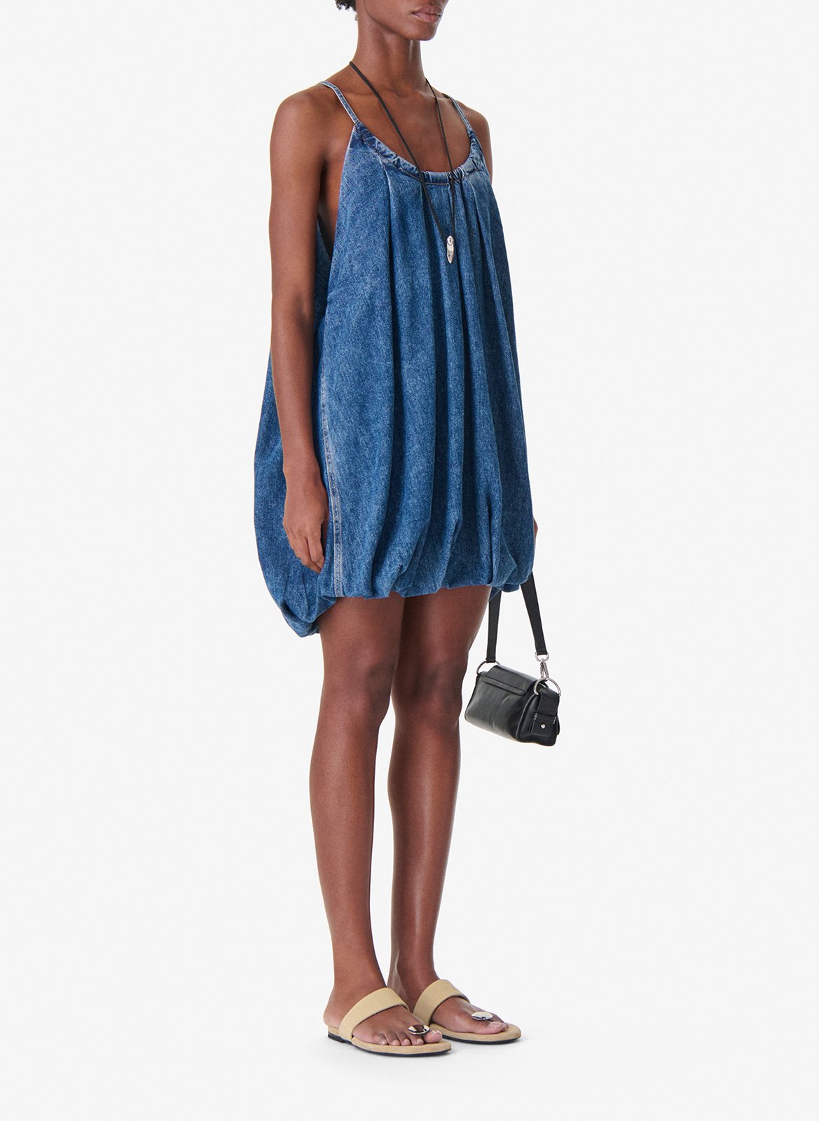 Robe courte col rond en coton justina IRO Bleu