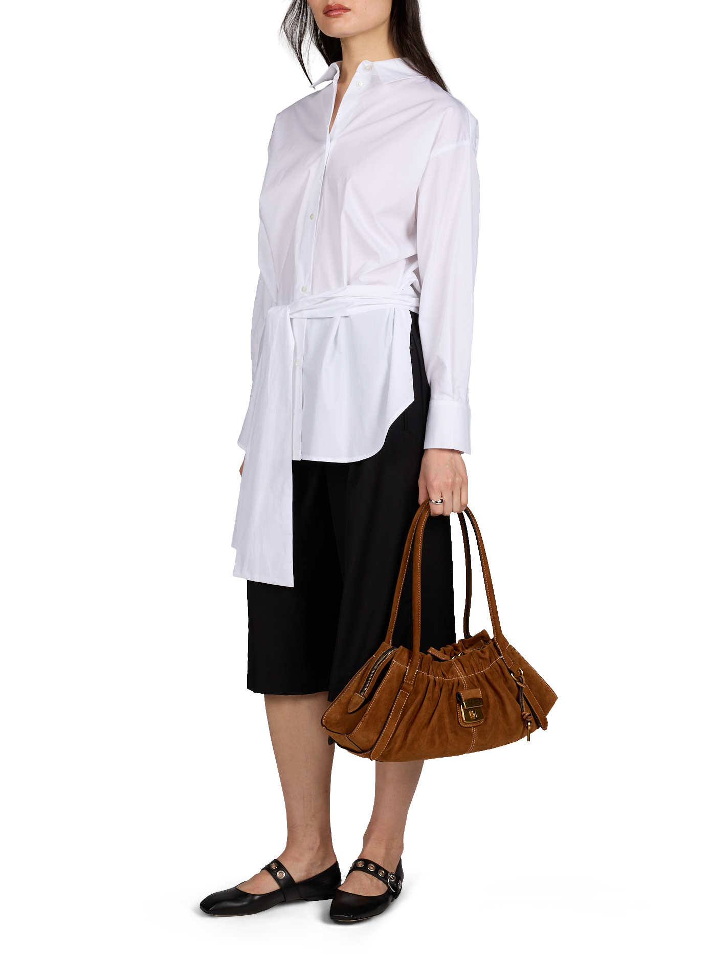 Suede leather handbag The Satchel MARC JACOBS Brown