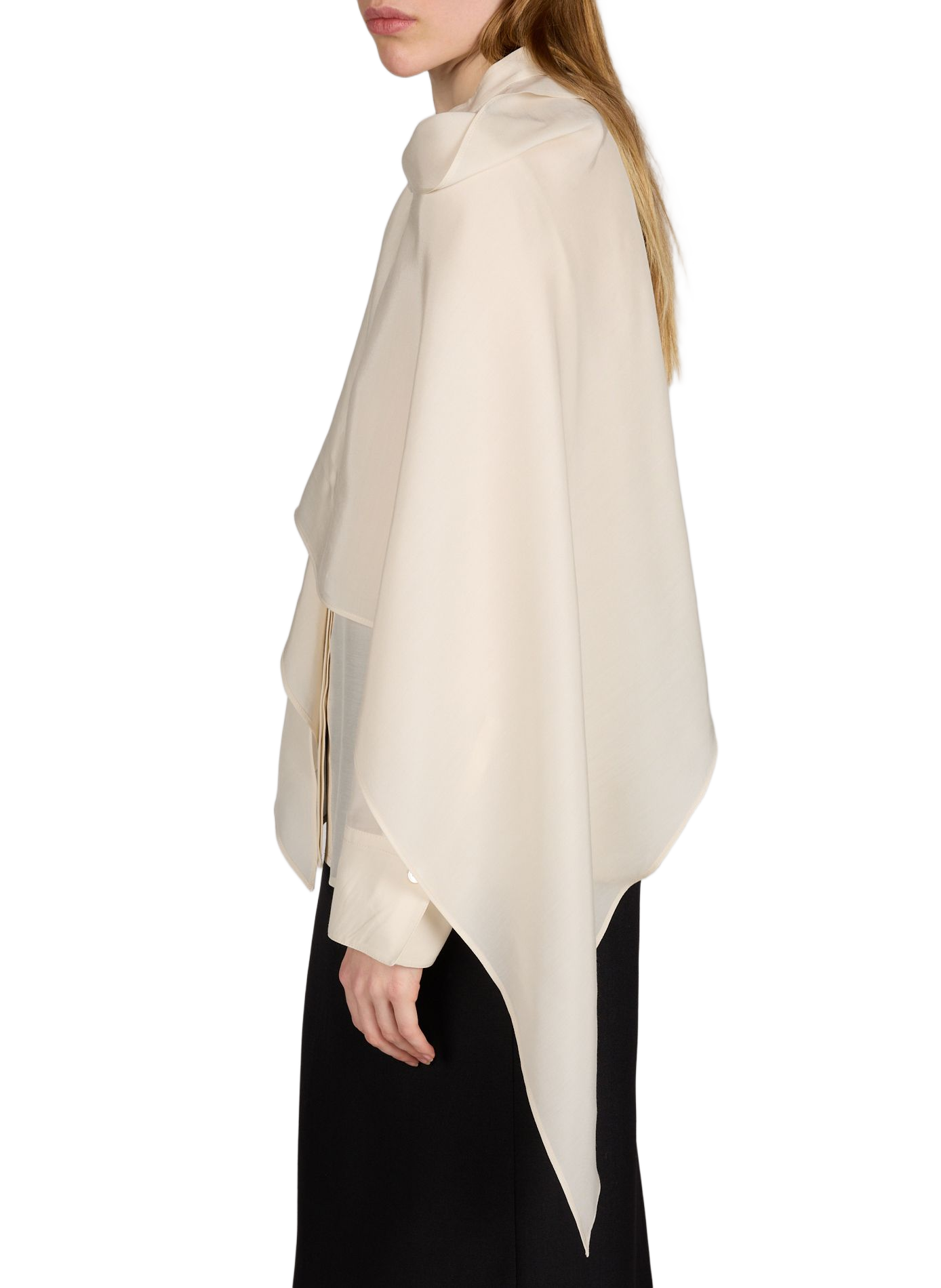 Blouse droite unie avec cape SANDBEIGE Beige