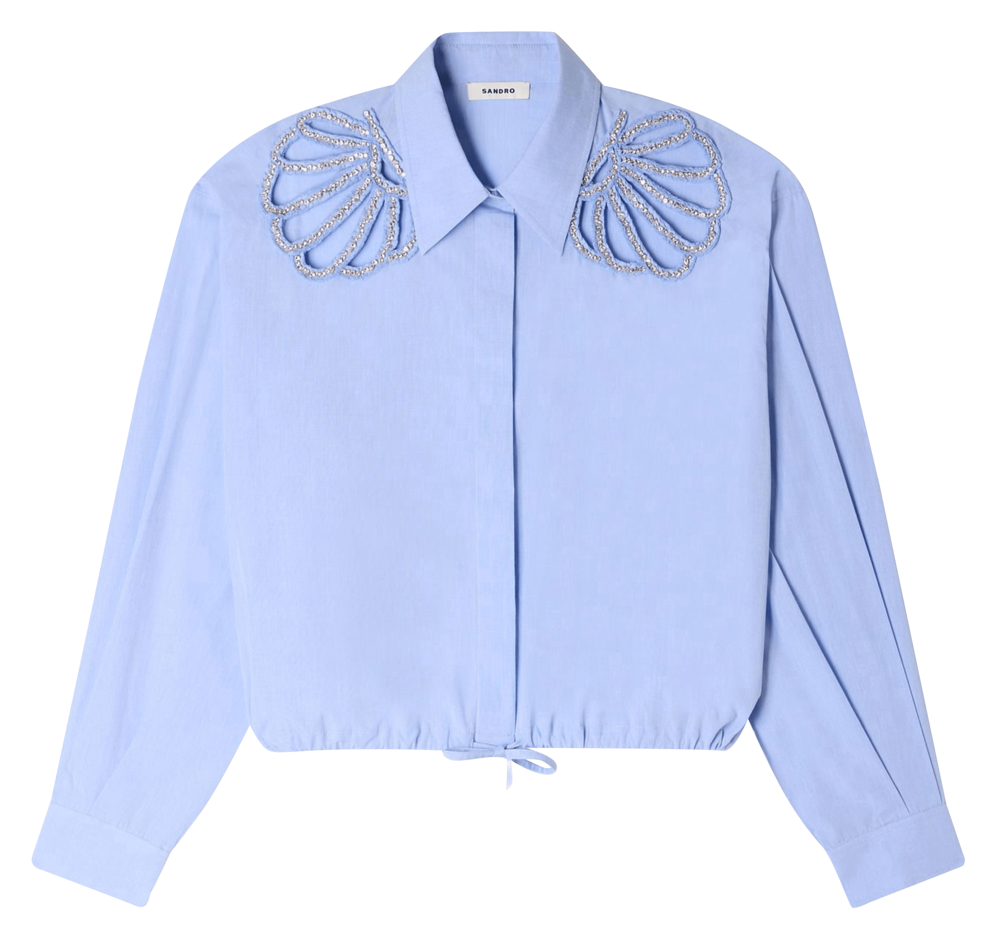 Chemise en coton col classique SANDRO Bleu