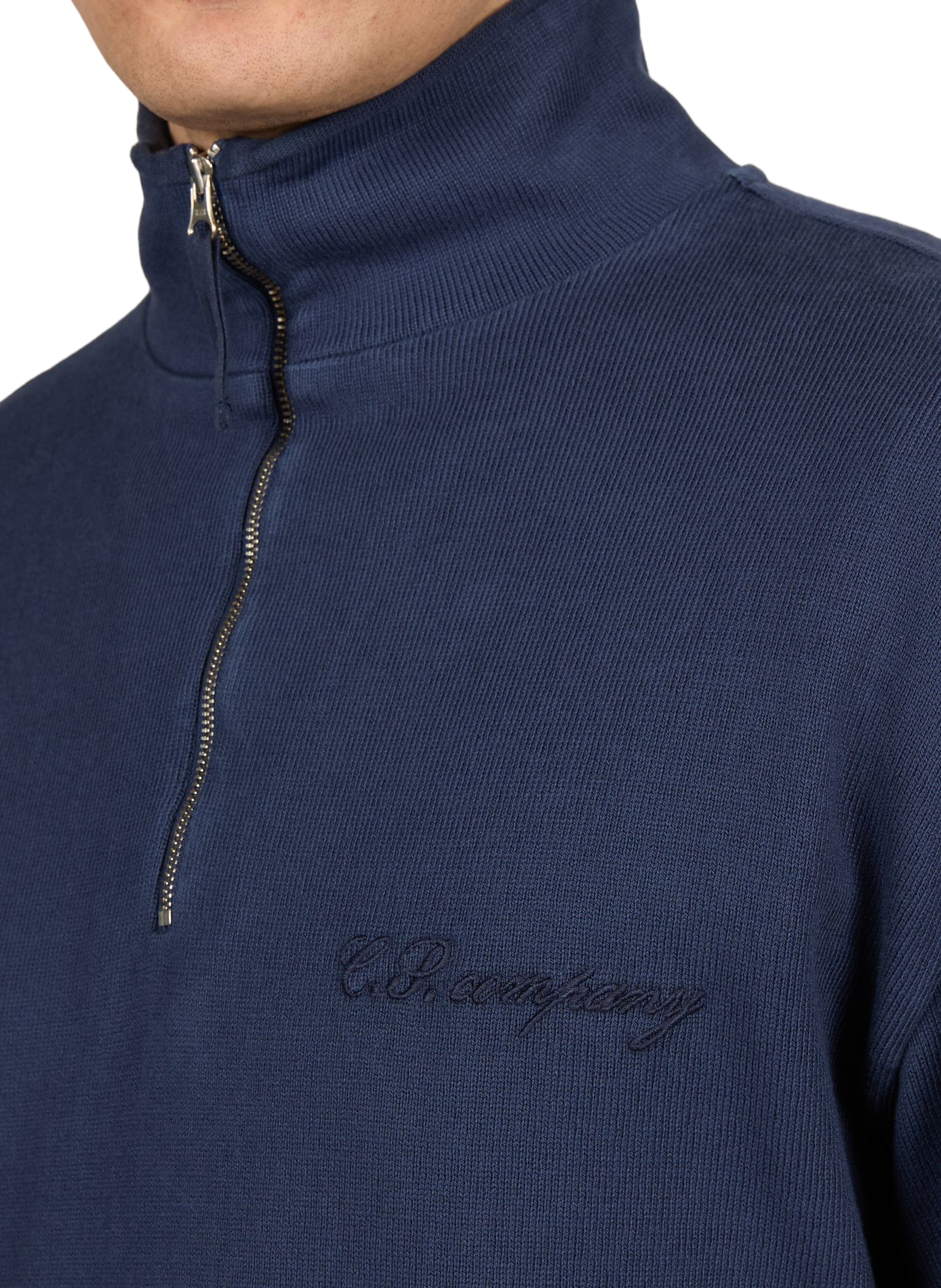 Cotton high-neck sweatshirt CP COMPANY Blue