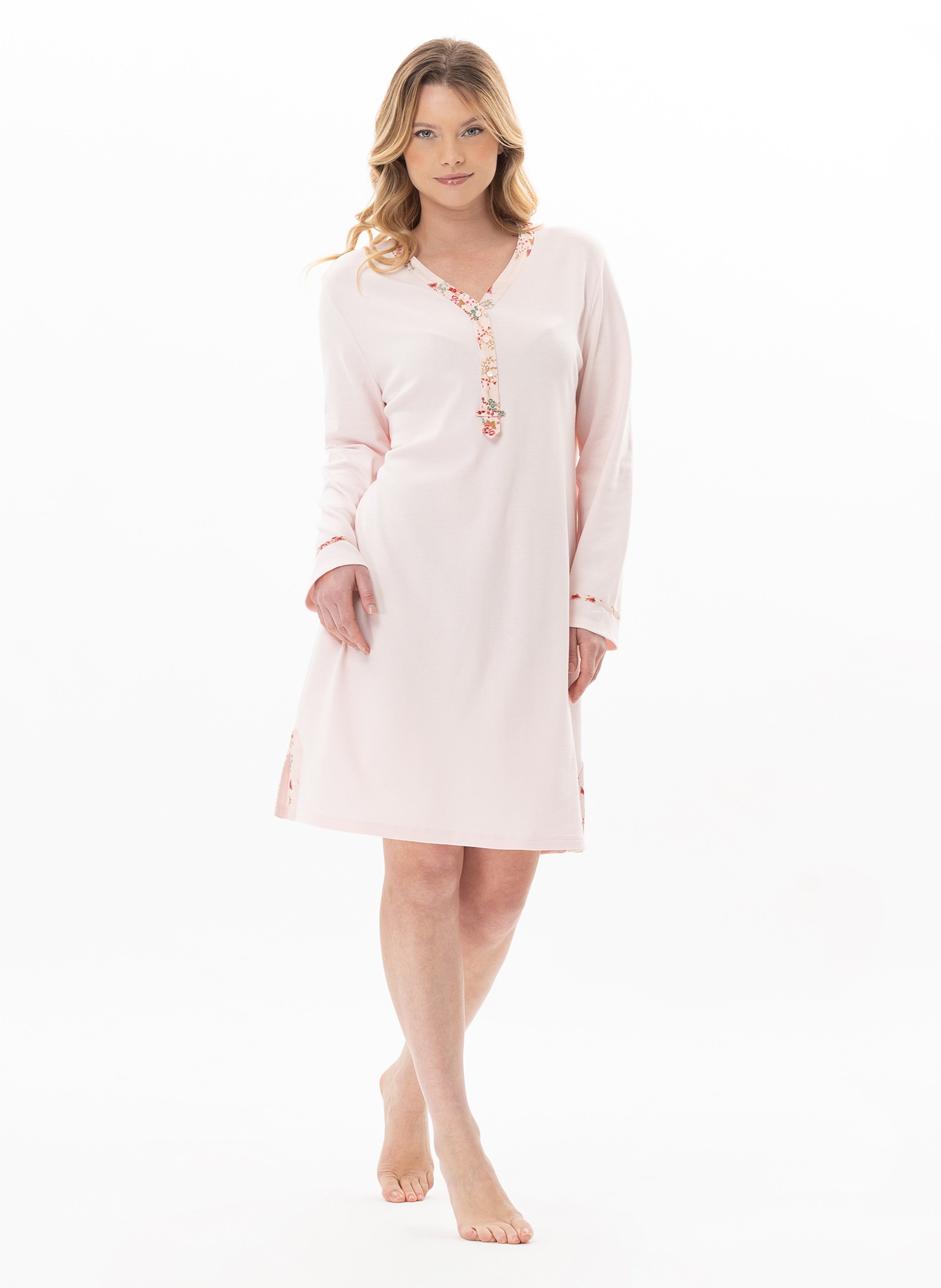 Chemise de nuit en coton georgia 101 LE CHAT Rose