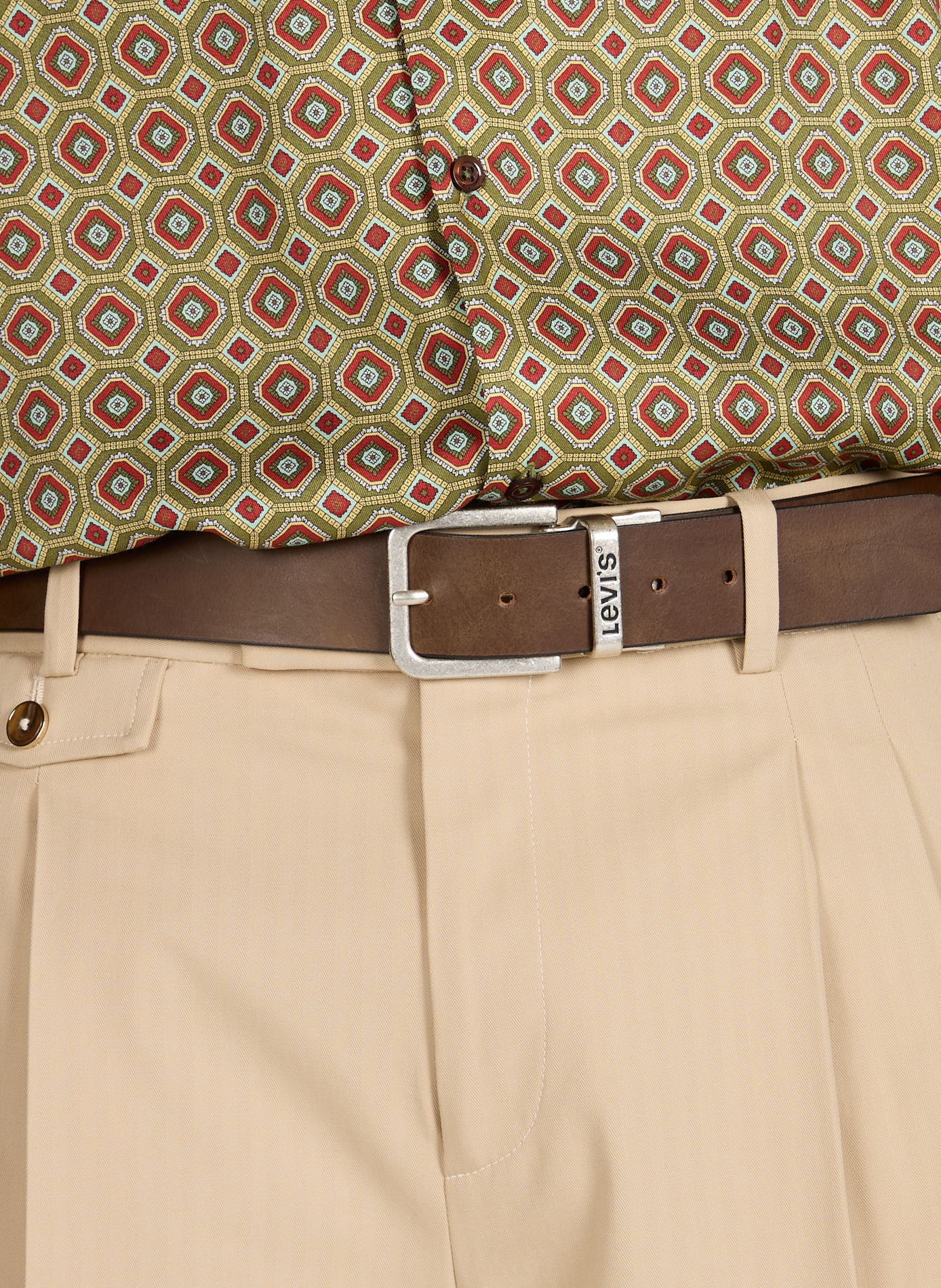 Reversible leather belt LEVIS ACCESSOIRES Brown