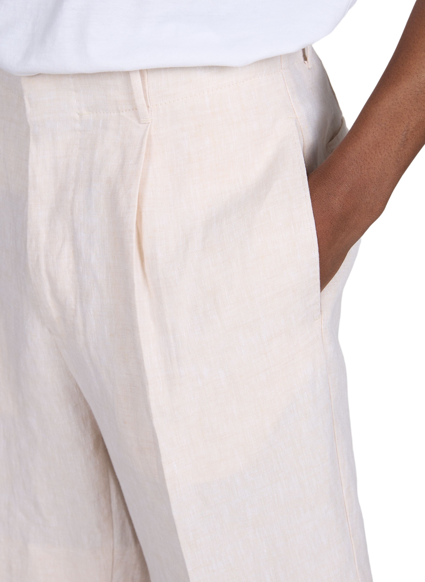 Gonna dritto in lino SLOWEAR Bianco