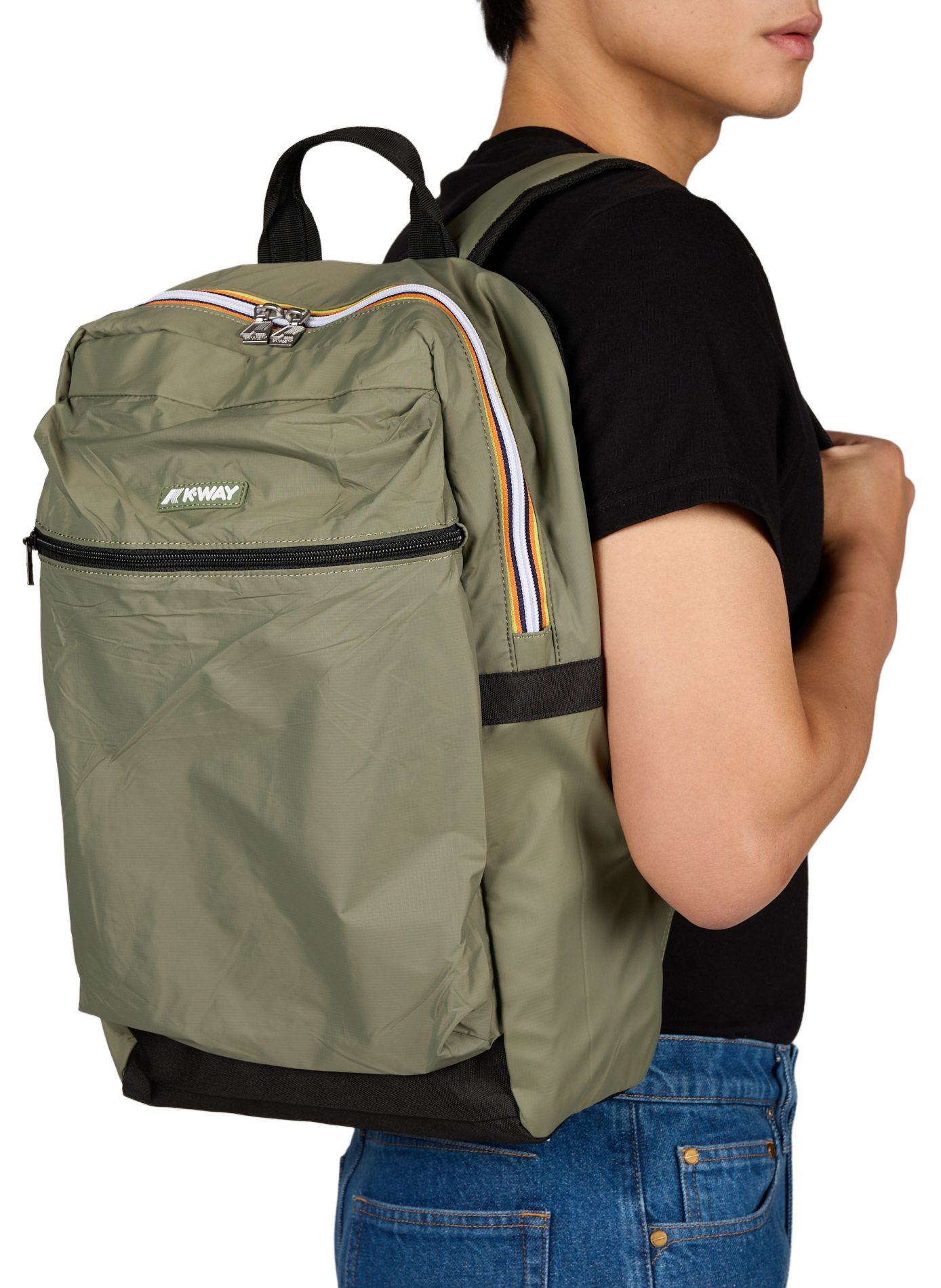 Laon padded backpack in ripstop fabric K-WAY Green