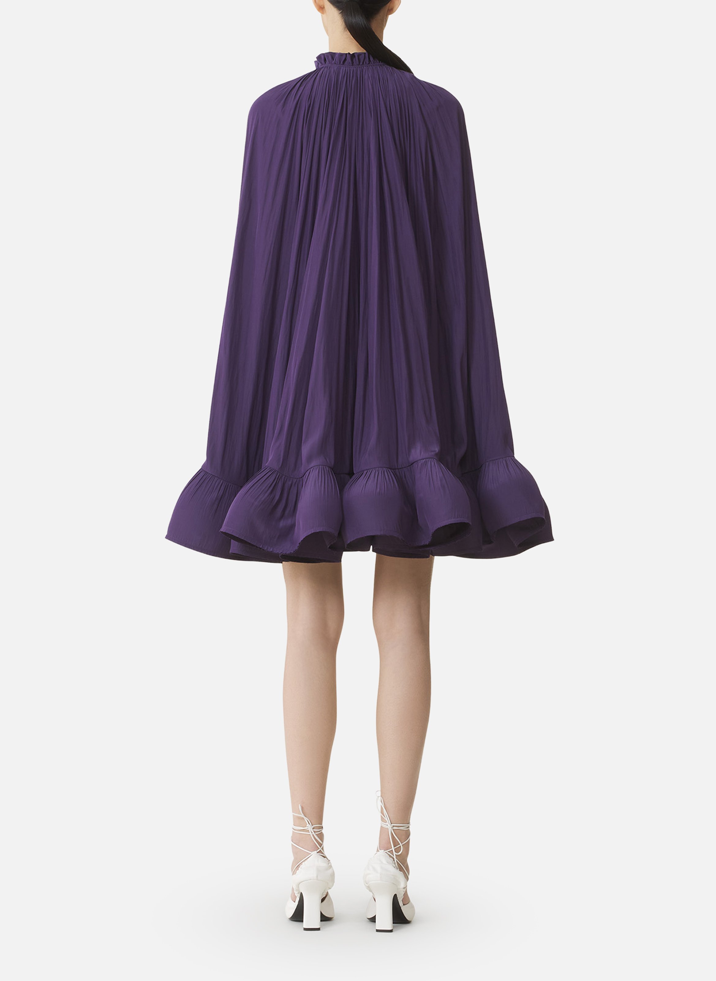 Robe courte en charmeuse LANVIN Violet