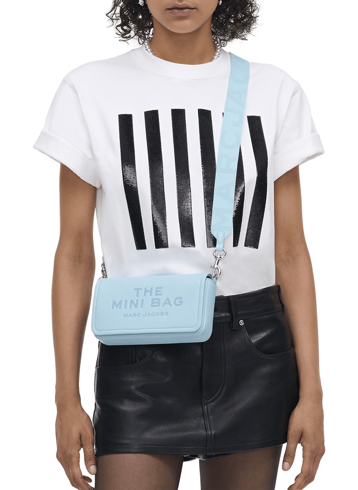The Leather Mini Shoulder Bag in leather MARC JACOBS Blue