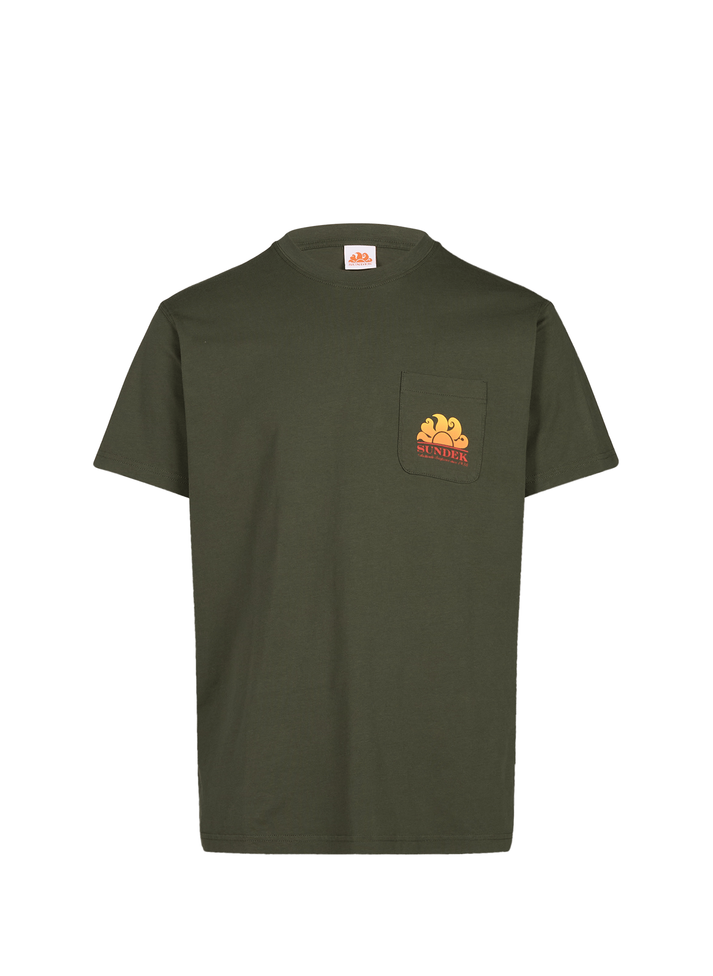 Round neck printed t-shirt SUNDEK Khaki