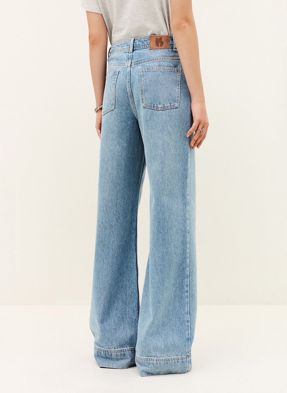 Jean large uni à poches ranja BA&SH Bleu