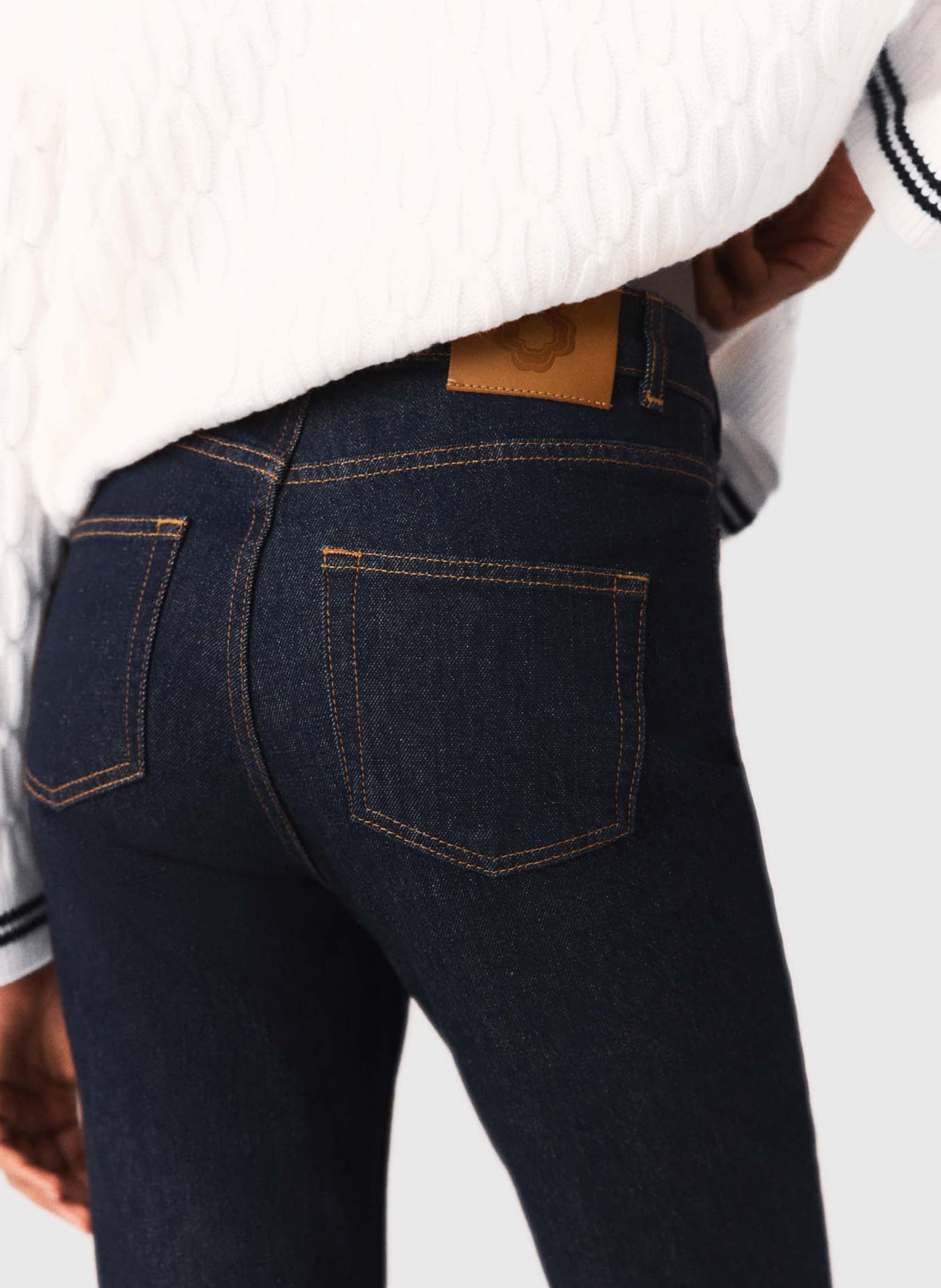 Jean droit taille haute MAJE Bleu