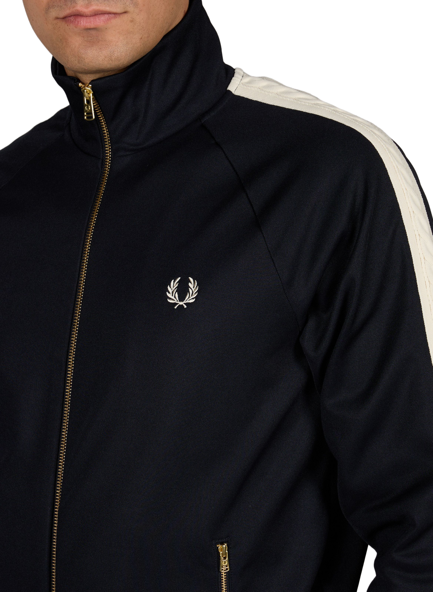 Veste de survêtement à bandes contrastantes torsadéés FRED PERRY Bleu