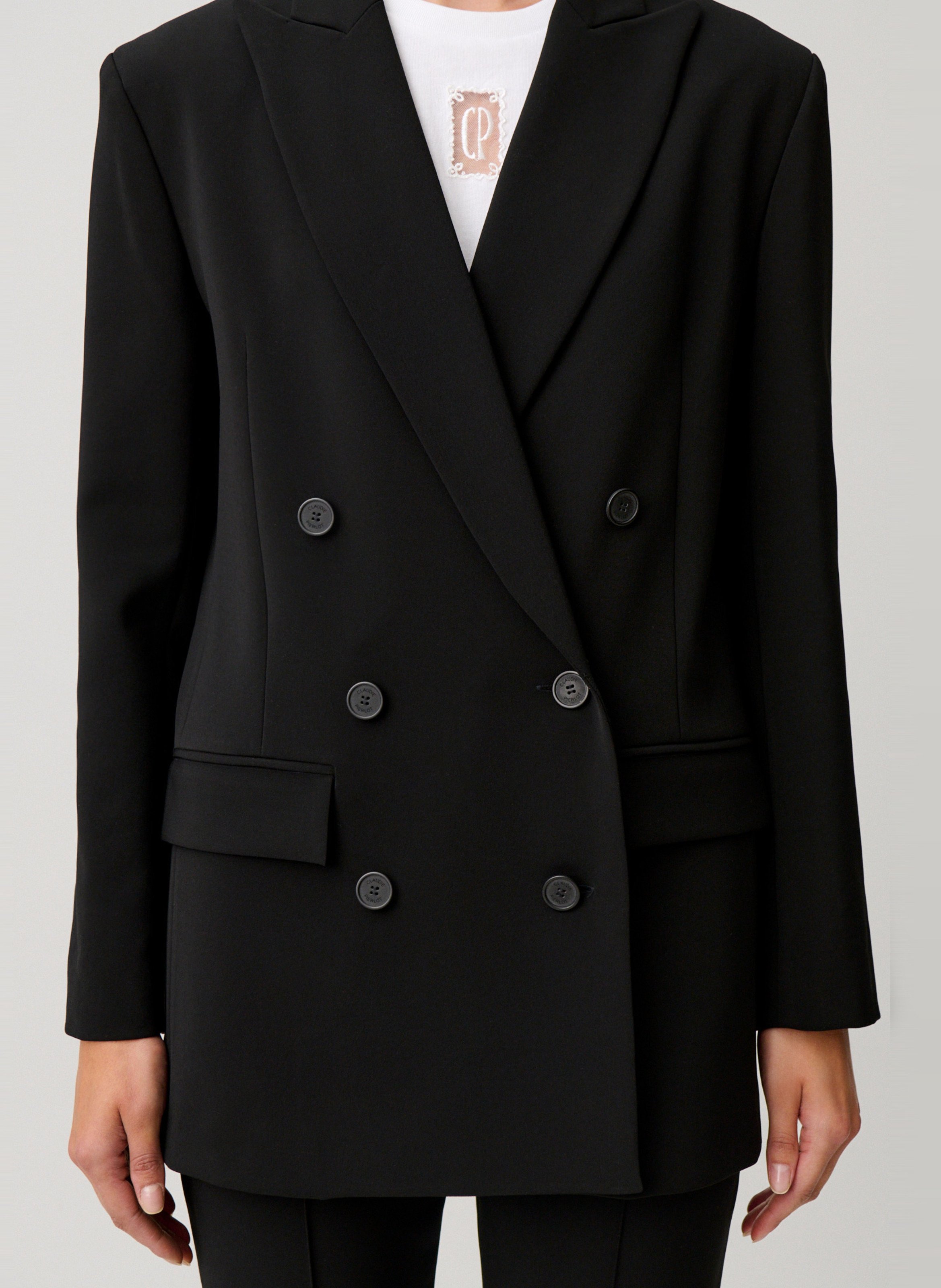 Veste tailleur droite à boutonnage croisé CLAUDIE PIERLOT Noir