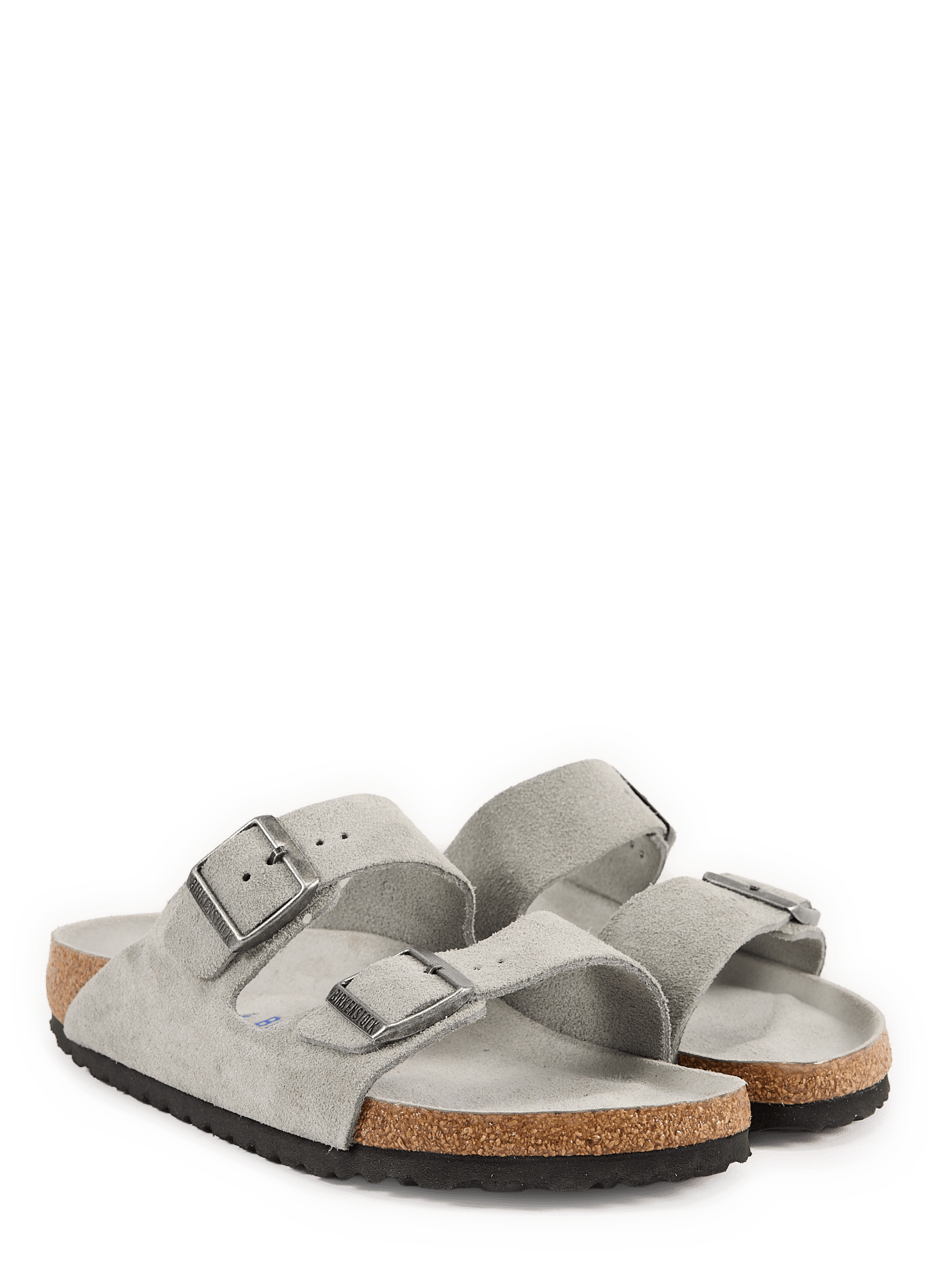 Sandales plates en cuir velours BIRKENSTOCK Bleu