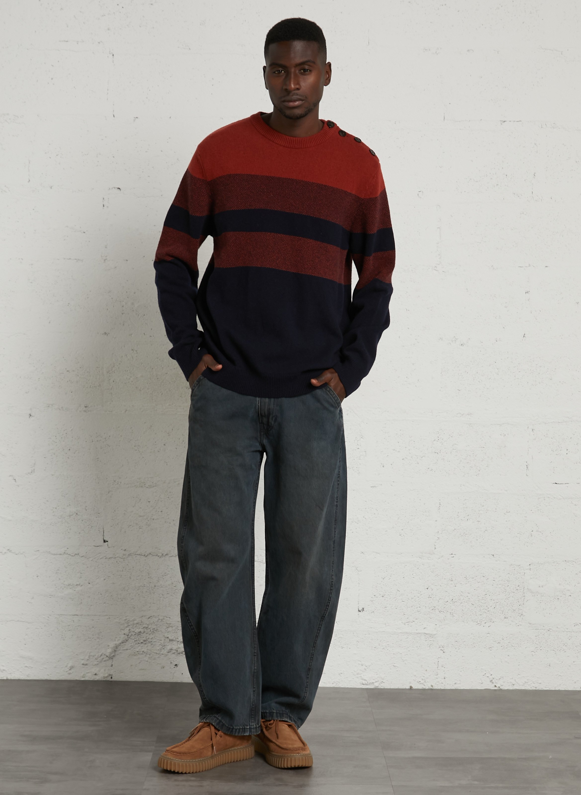 Pull droit en laine mélangée deauville ARMOR-LUX Bleu
