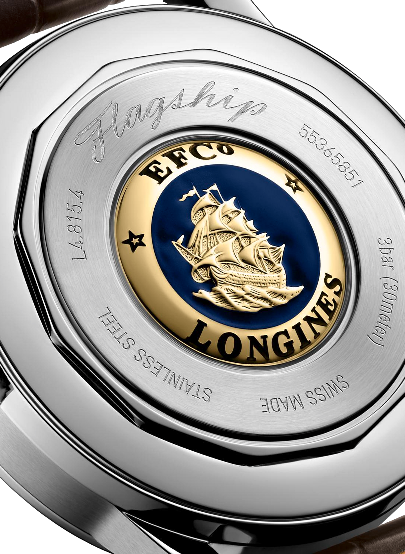 Montre automatique Flagship Heritage en cuir LONGINES Blanc