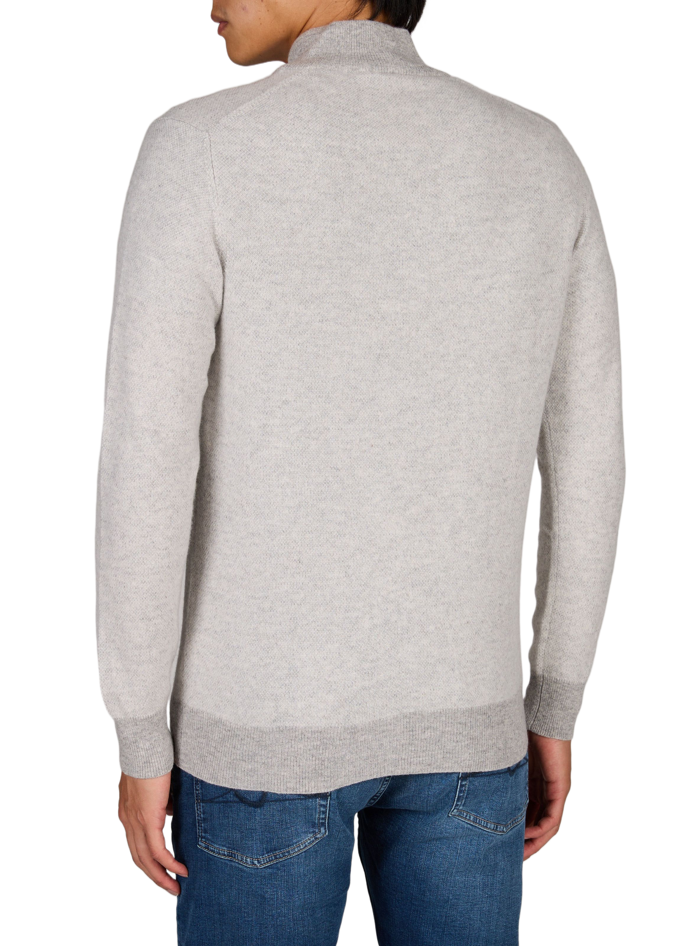 Maglione a collo alto con zip in cachemire AURELIEN Grigio