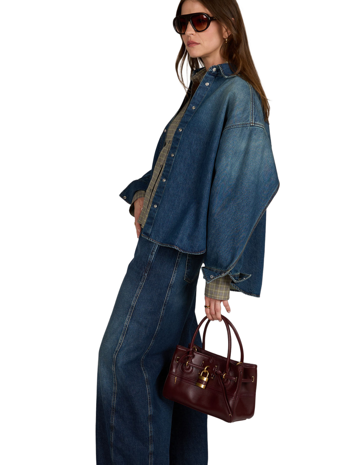 Buffalo leather handbag CHLOÉ Red