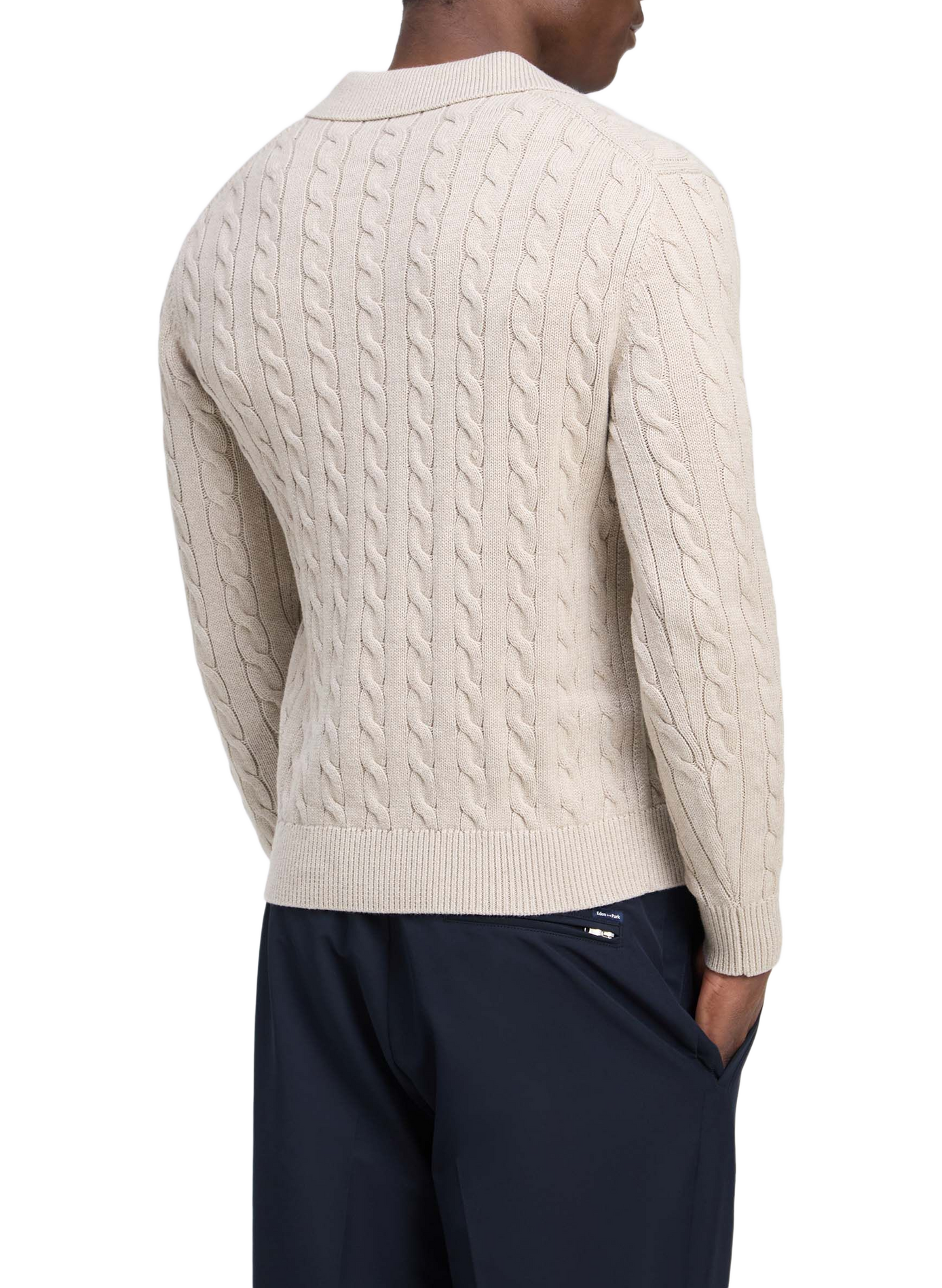 Pull col polo en coton EDEN PARK Beige