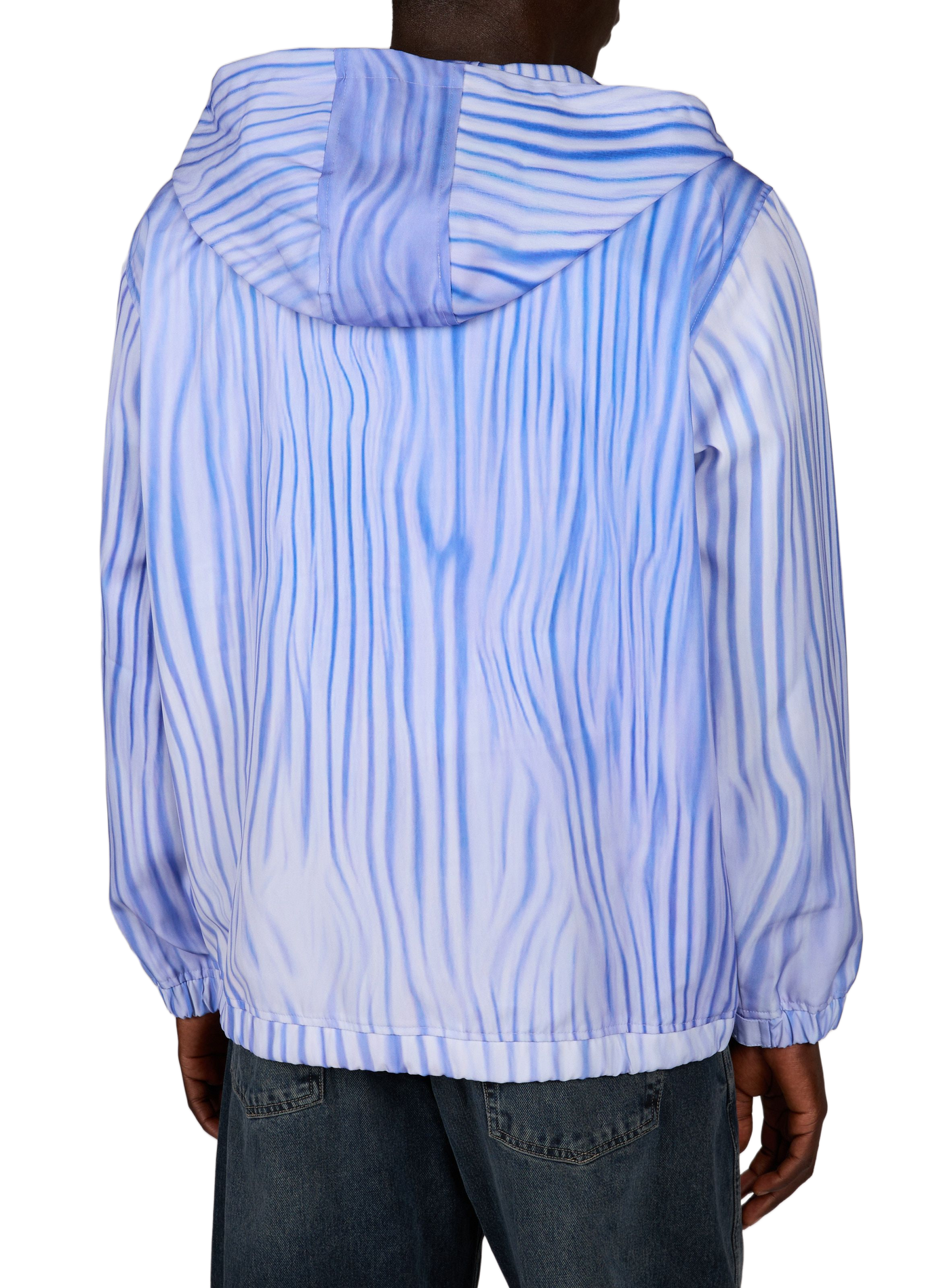 Printed hooded windbreaker jacket JACKER. Blue