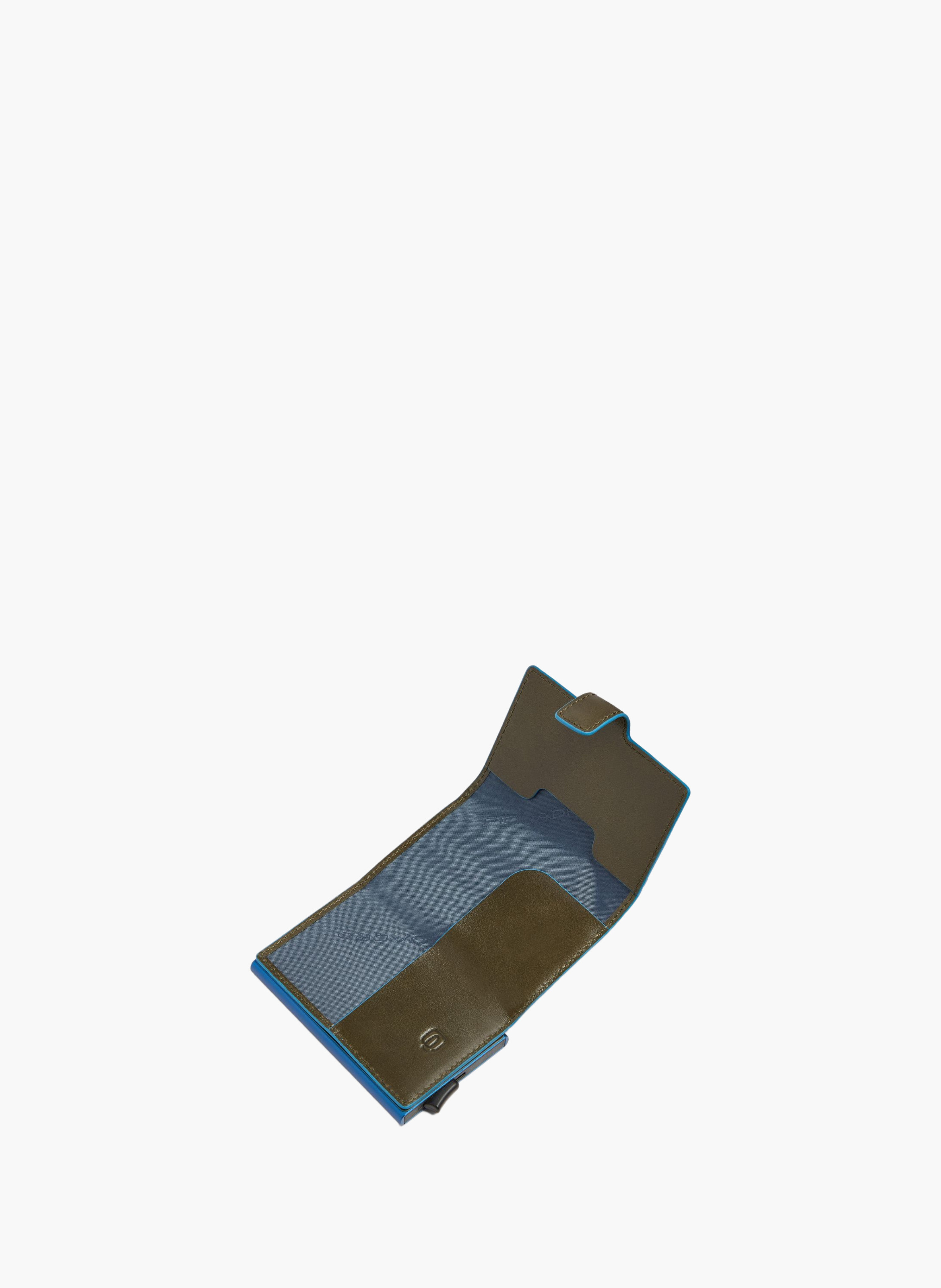 Pop-up metal and leather card holder PIQUADRO Green
