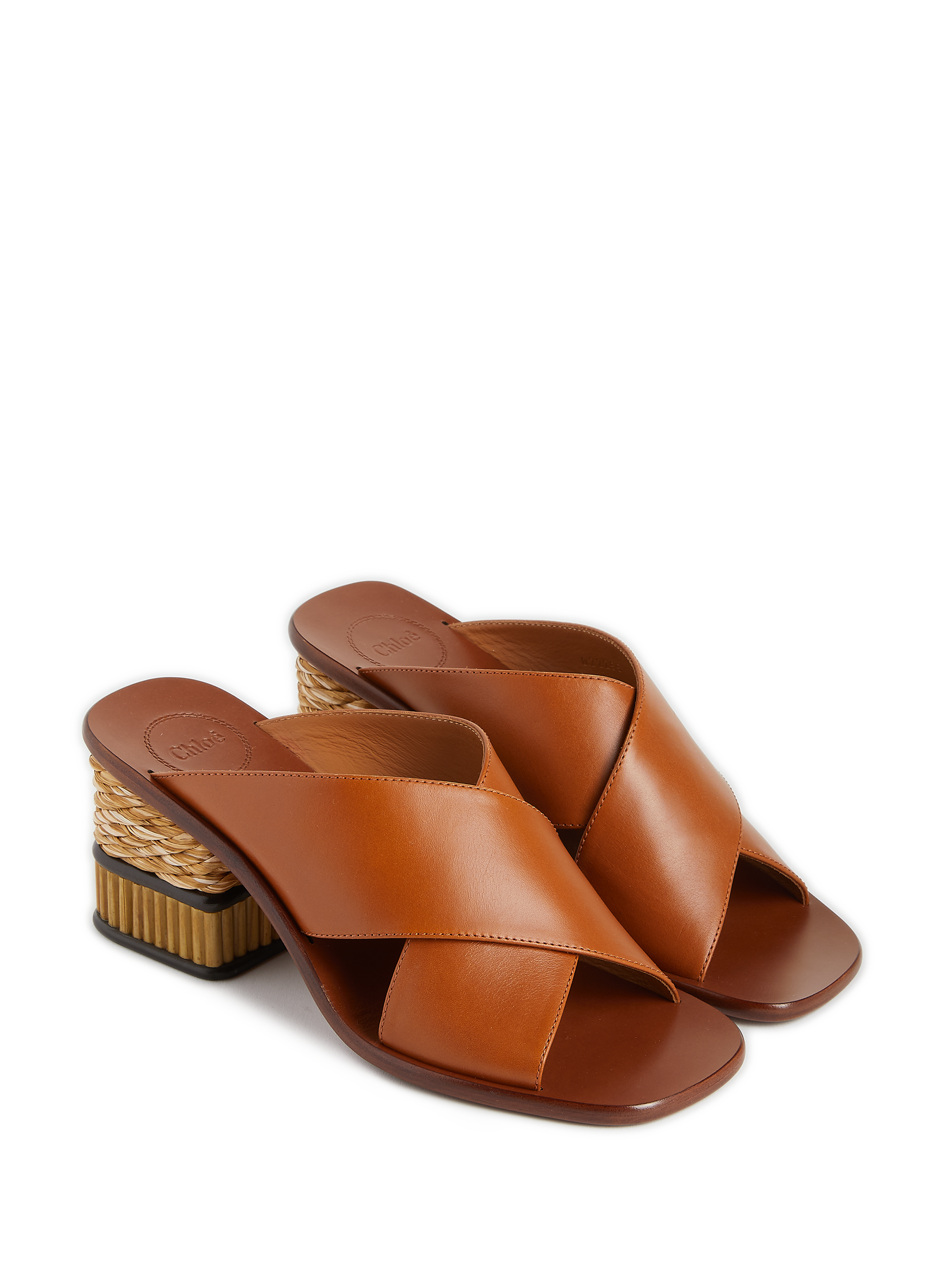 Mules Laia en cuir et raphia