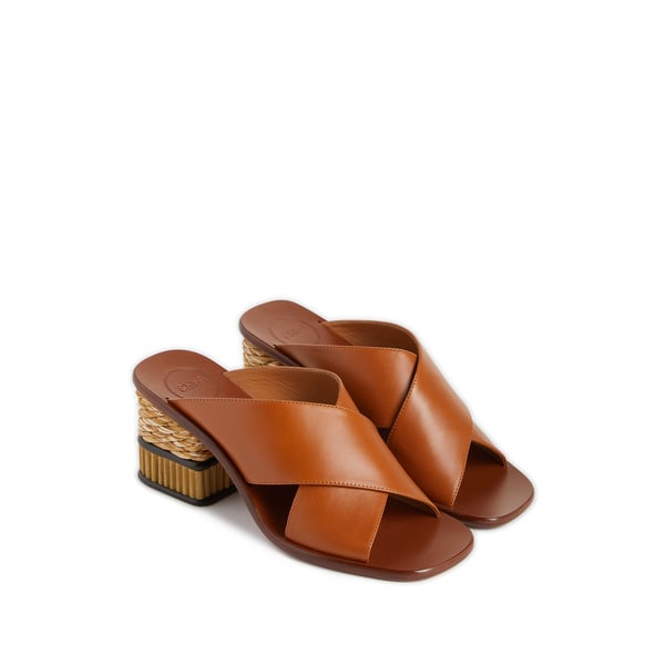 Mules Laia en cuir et raphia