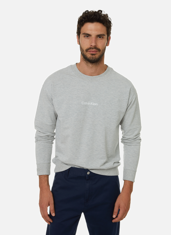 CALVIN KLEIN Sweatshirt en coton et polyester recyclé Gris