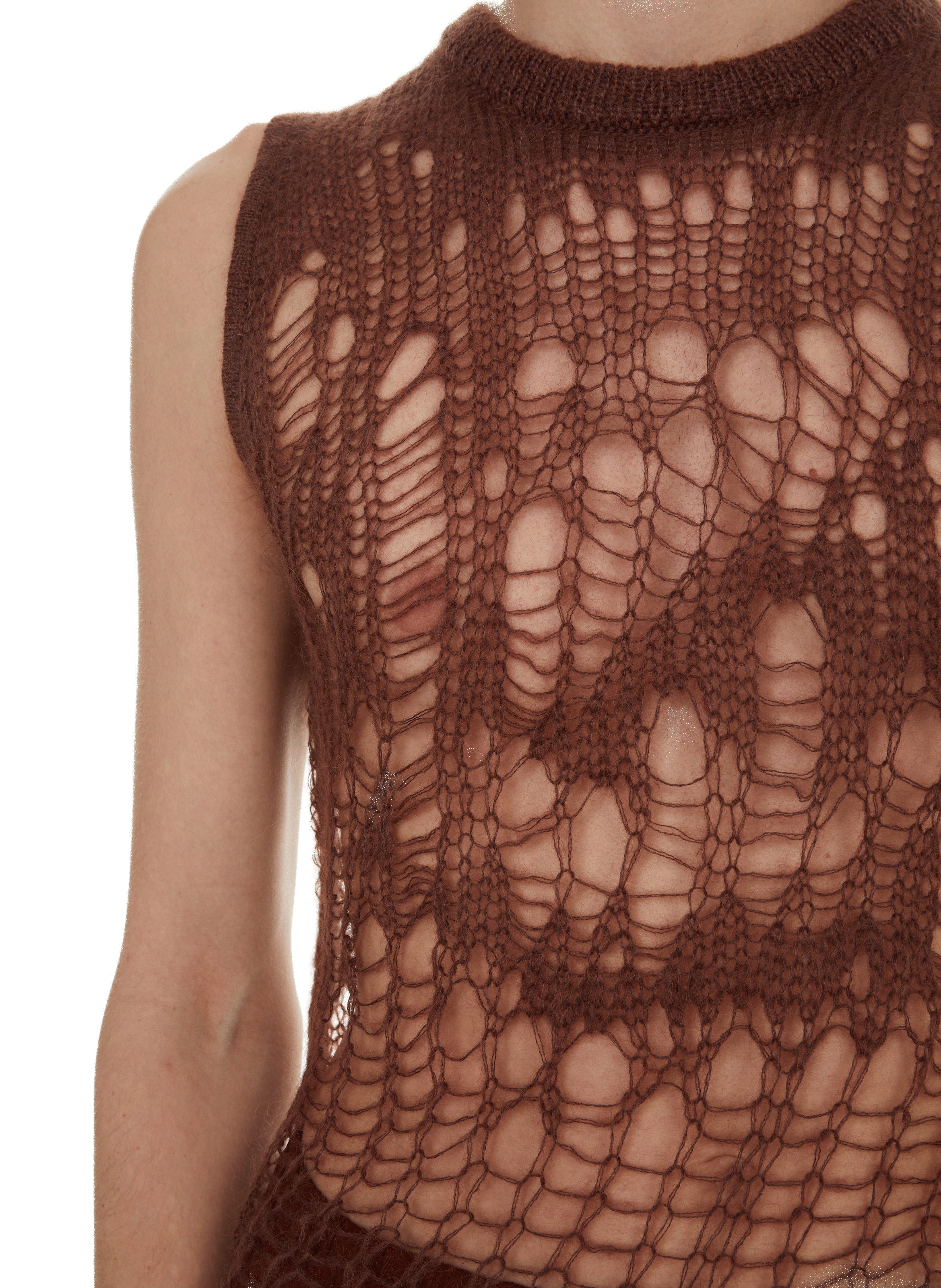 Knitted jumper with holes RICK OWENS Red