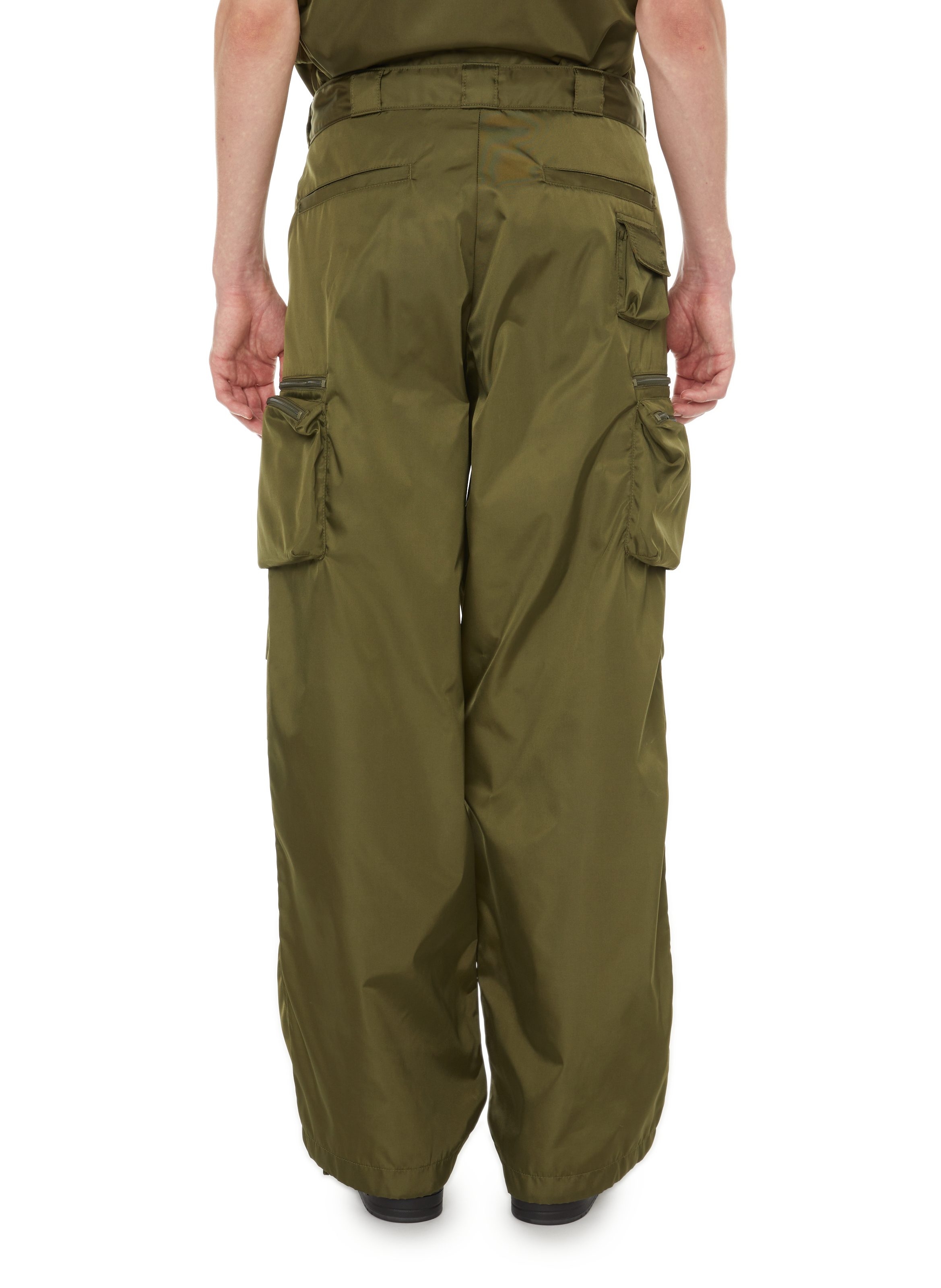 Nylon cargo pants PRADA Green
