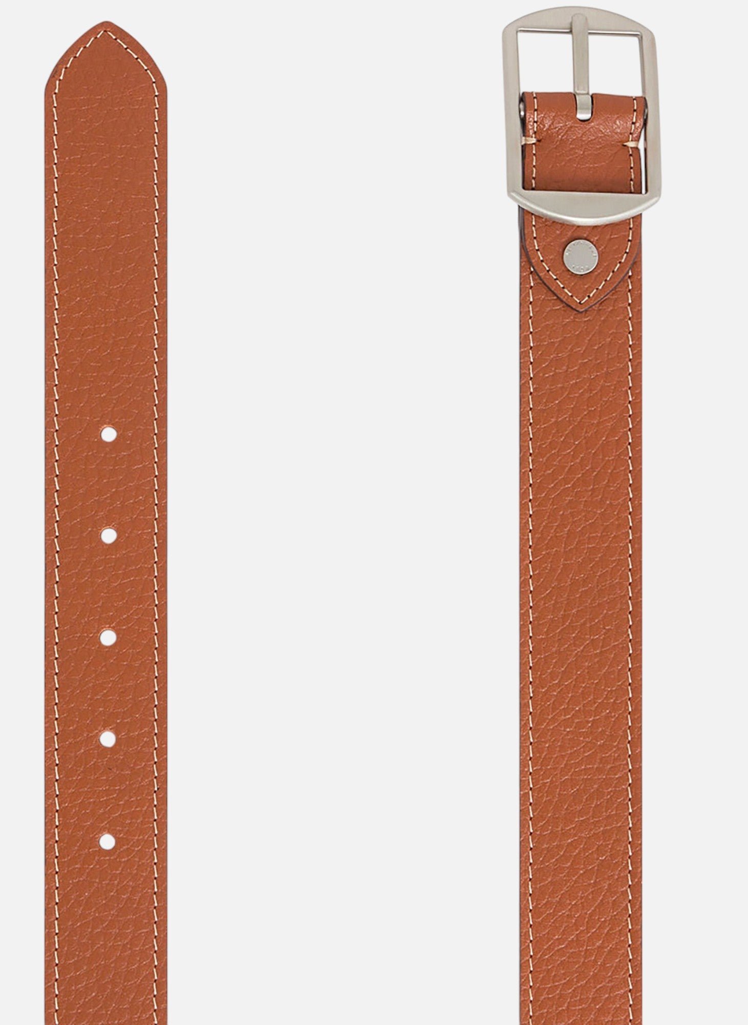 Ceinture réversible avec boucle carrée en cuir grainé LE TANNEUR Noir