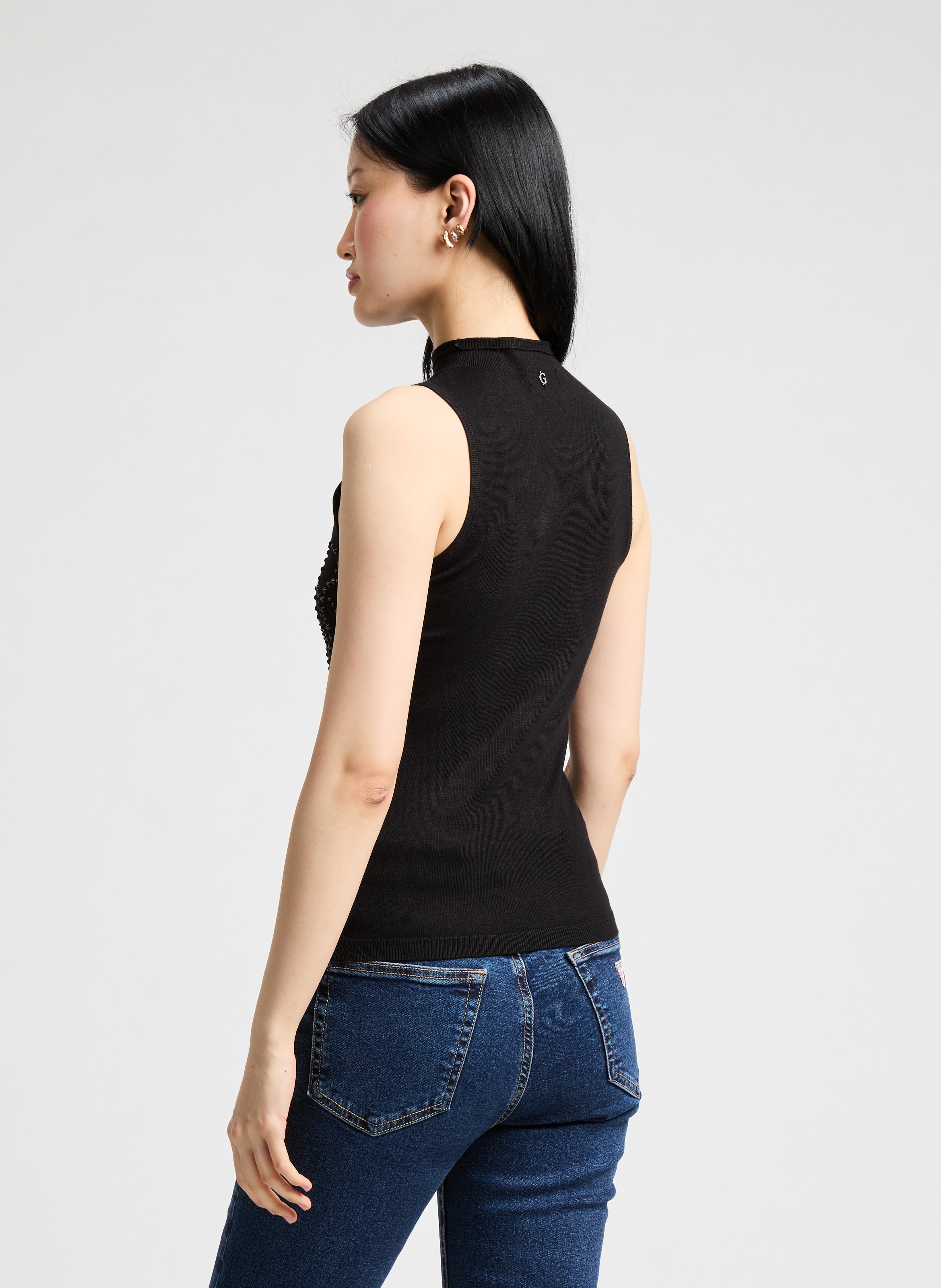 Top à logo GUESS Noir