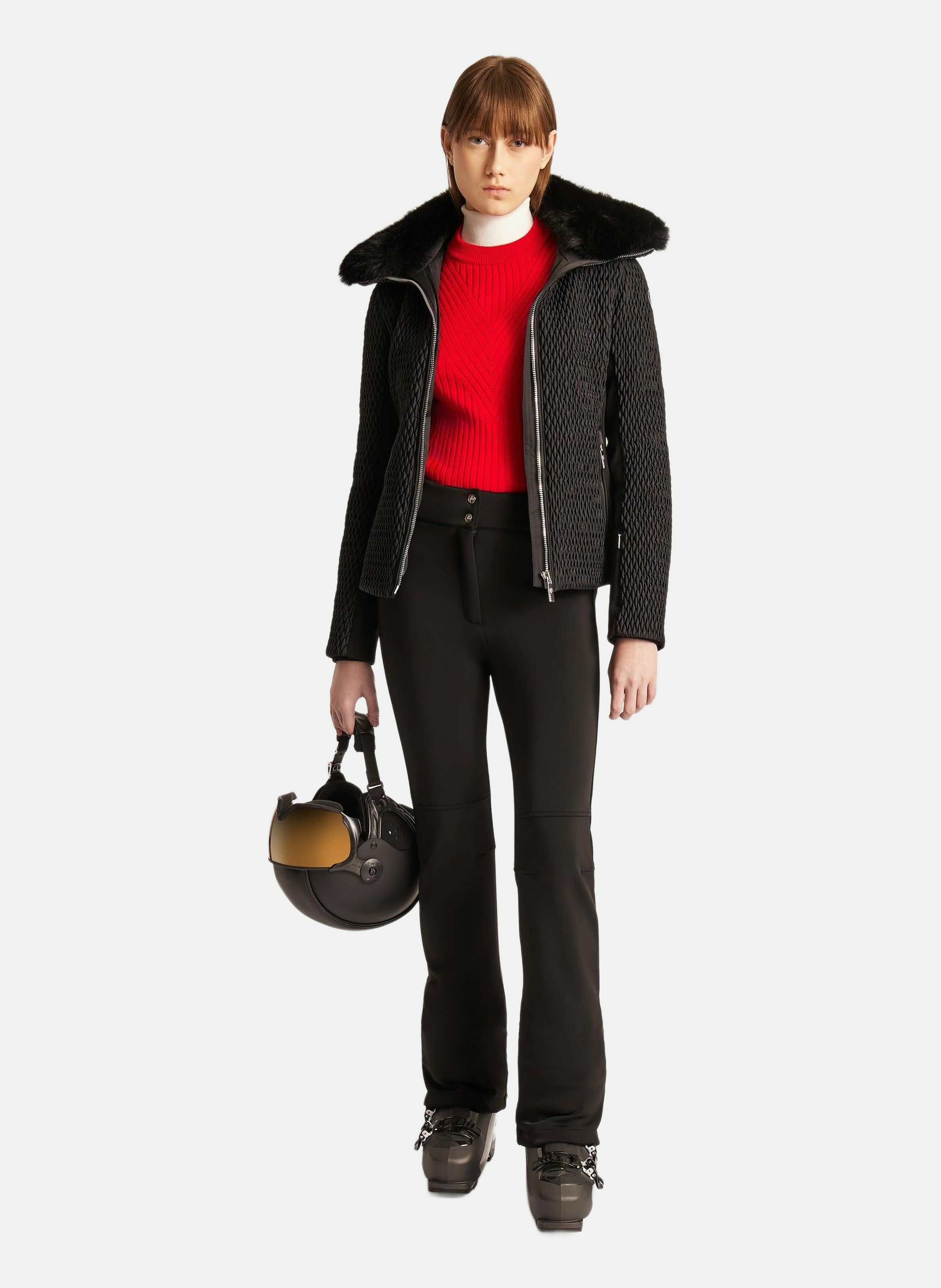 Veste de ski montana col montant coupe ajustée FUSALP Noir