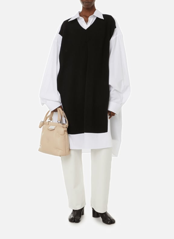 Robe en popeline de coton et maille Multicolore by MAISON MARGIELA MAISON MARGIELA Robe en popeline de coton et maille Multicolore