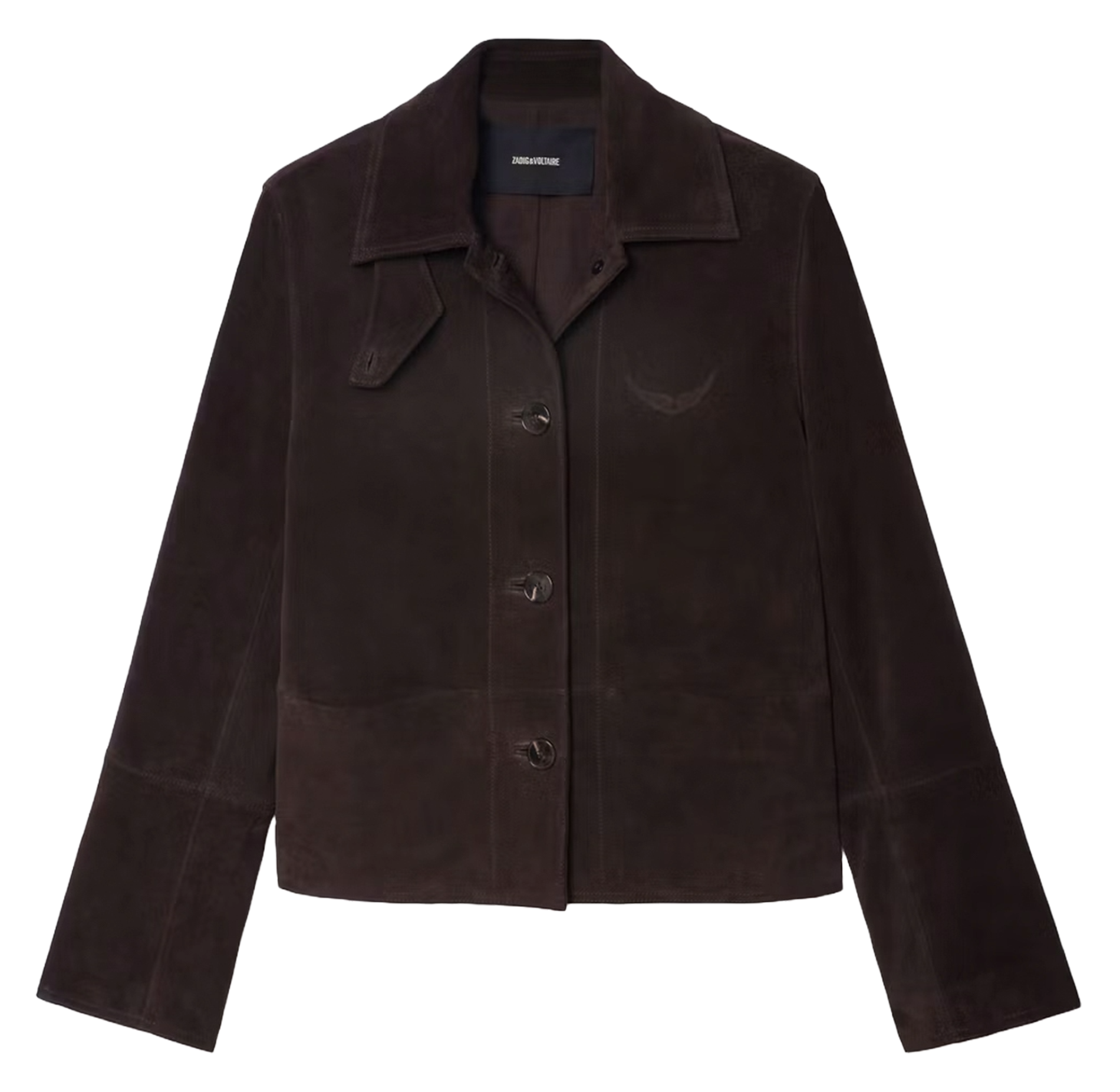 Blouson col classique en cuir lessa ZADIG&VOLTAIRE Marron